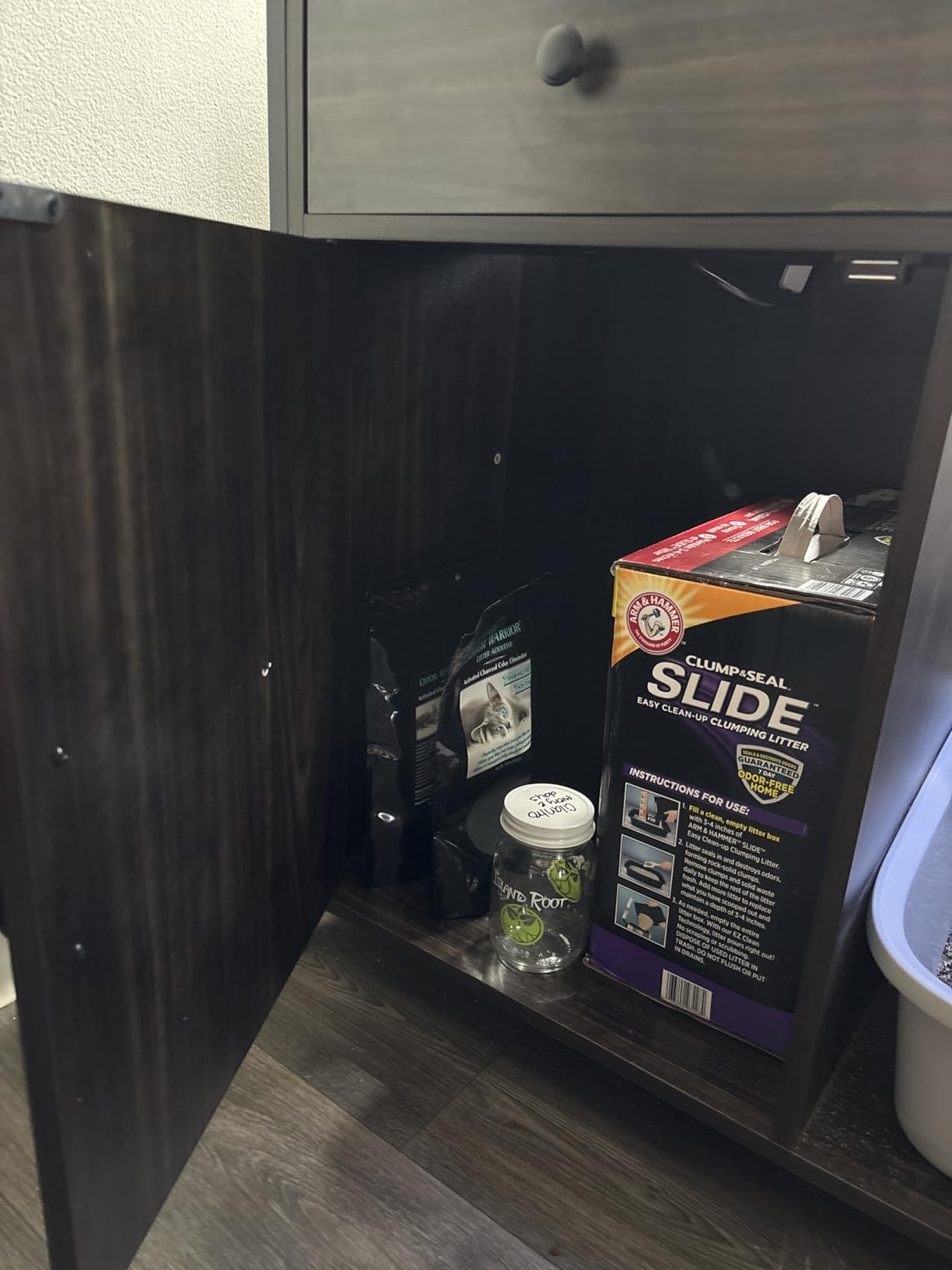 4ever2buy 55-75 Gallon Fish Tank Stand with Power Outlets, LED Light, Heavy Duty Aquarium Stand with Cabinet for Fish Tank Accessories Storage, for Turtle Tank, Reptile Terrarium, 1100LBS, Oak customer photo 1