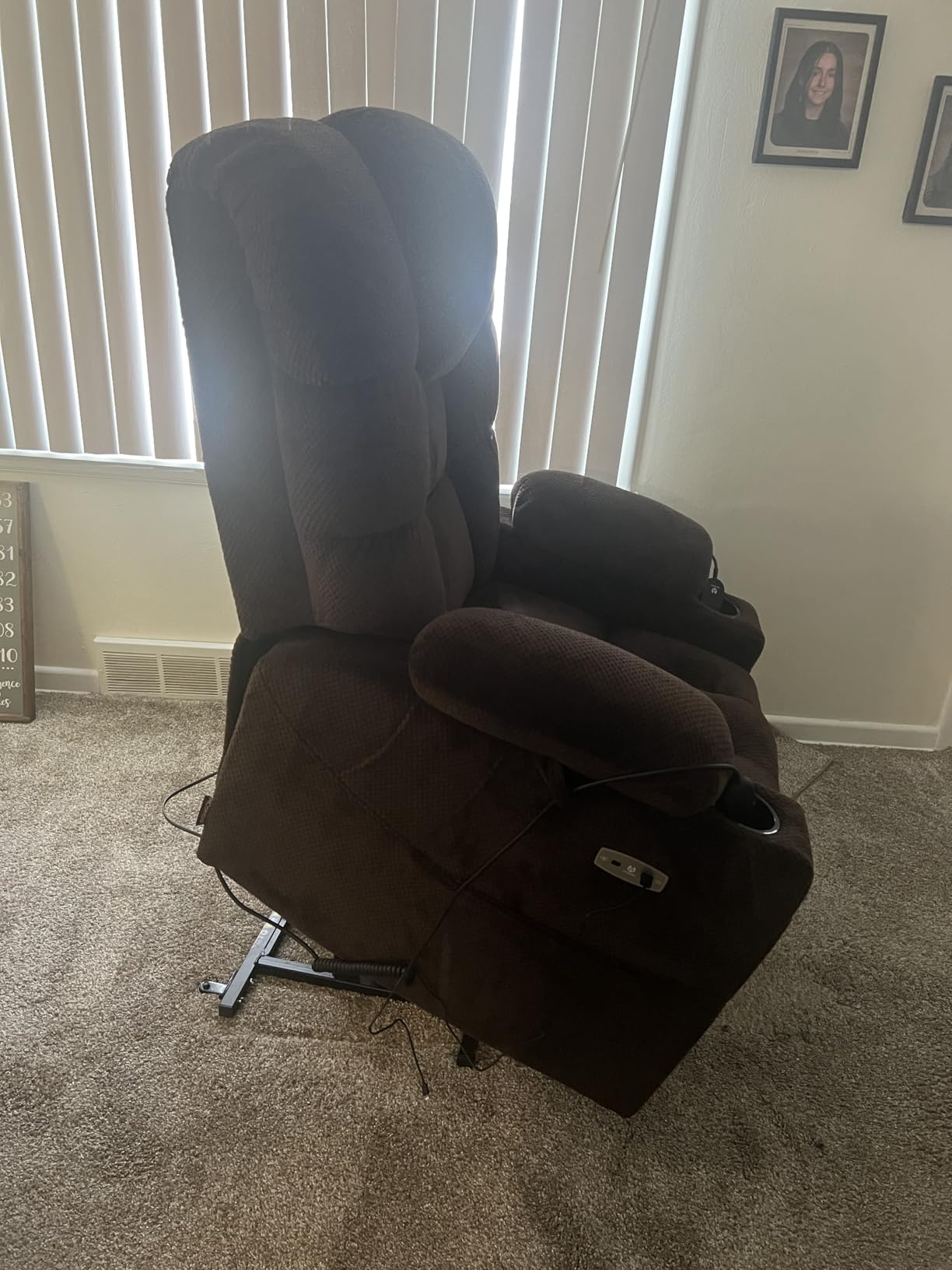 MCombo 3 Motor Small Power Lift Recliner for Elderly, Massage & Heat, 7631 | Lay Flat, Infinite Position, Power Headrest, Petite Elderly, 4.7