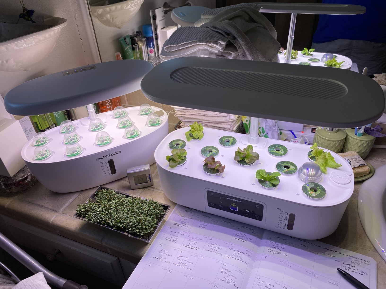 Hydroponics Growing System Kit: 12 Pods with LCD Control Panel | Indoor Herb Garden with Grow Light, Planting Height Up to 17