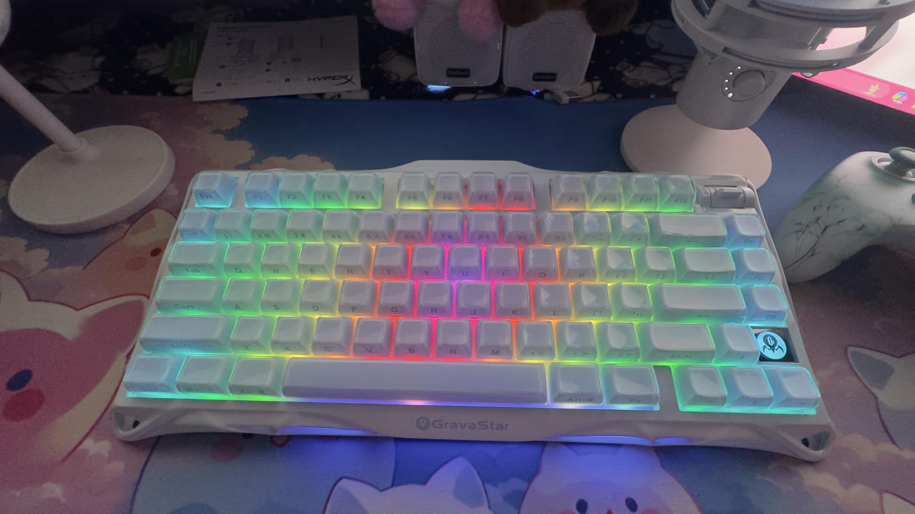 GravaStar Mercury K1 75% Wireless Mechanical Gaming Keyboard RGB Backlit | Gasket Mount, Hot Swappable Linear Switches, Creamy Sound Keyboard, 2.4GHz/USB-C/Bluetooth 5.0, for Win/Mac (Gradient Black) customer photo 2