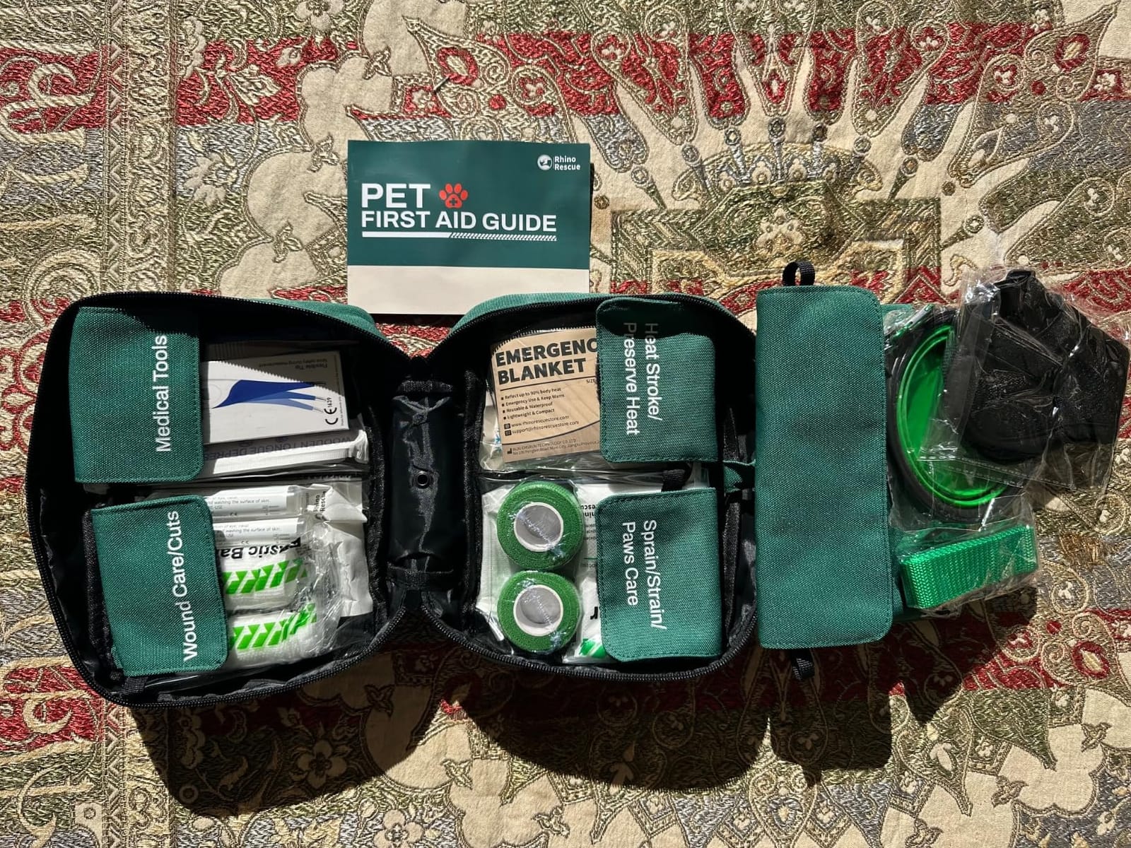 RHINO RESCUE Dog First Aid Kit, Pet Emergency Kit for Daily & Wound Care | Compact Dog First Aid Supplies with Thermometer/Poop Bags/First Aid Guide, Vet Approved for Home, Hunting, Travel & Camping customer photo 2