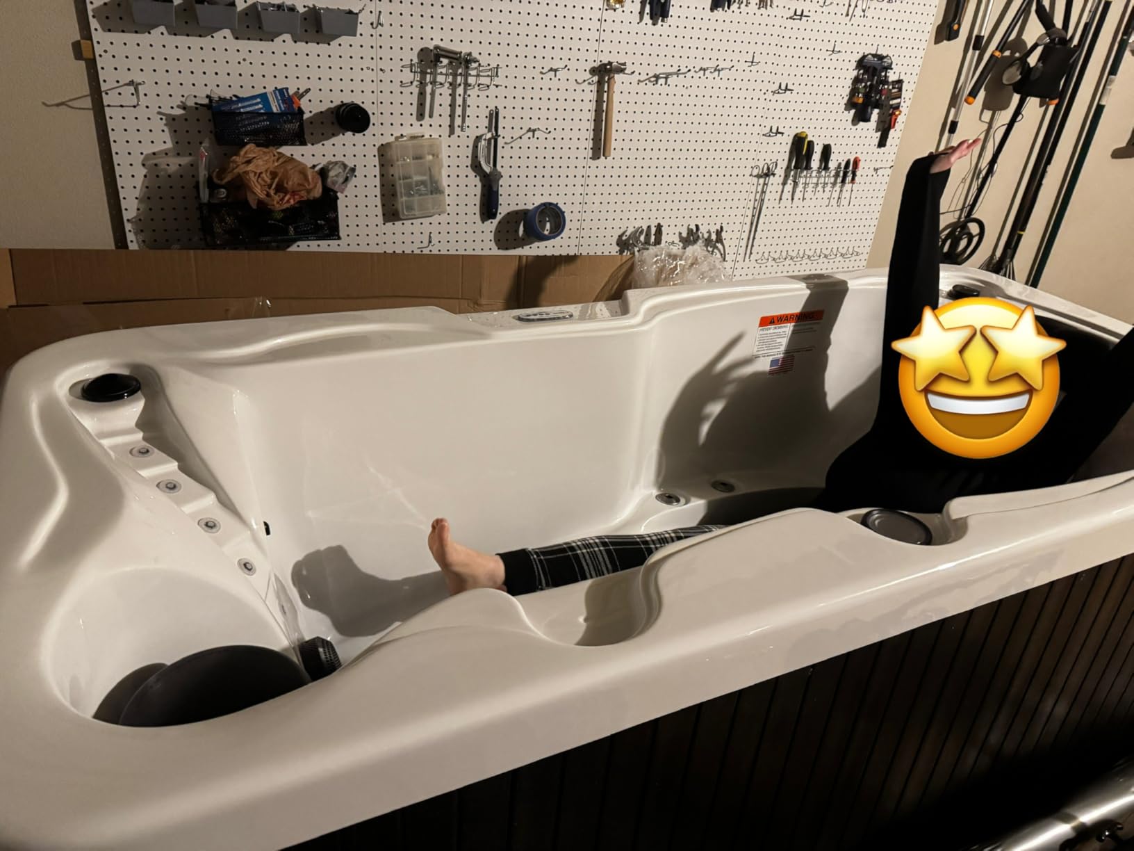 Hudson Bay HBSL 1-Person Hot Tub with 19 Therapy Jets and Digital Controls, White Acrylic Interior and Mocha Exterior Cabinet, Ideal for Indoor/Outdoor - Small and Portable Spa customer photo 1