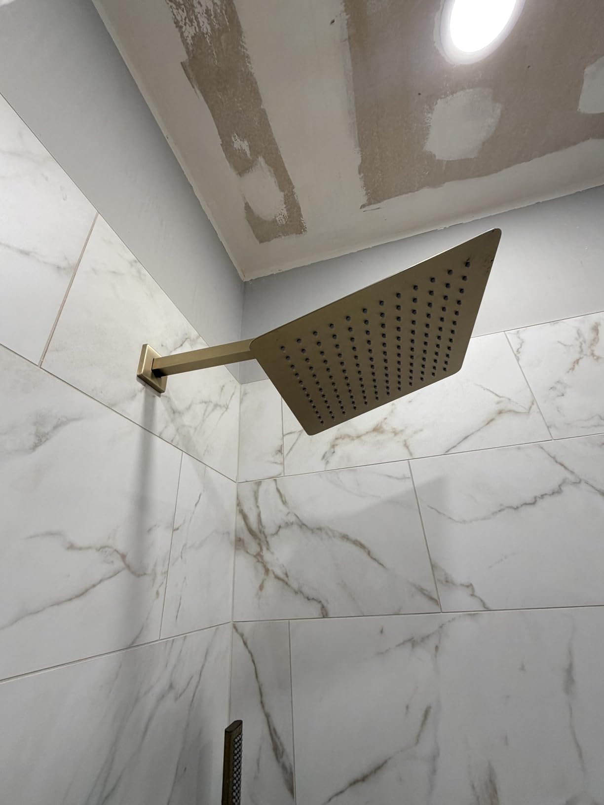 Iriber Thermostatic Shower System with Adjustable Water Flow Push Button Diverter, Square Dual Shower Heads Faucet Set with Handheld Spray, Brushed Nickel Shower Mixer Valve Trim Kit (Valve Included) customer photo 2
