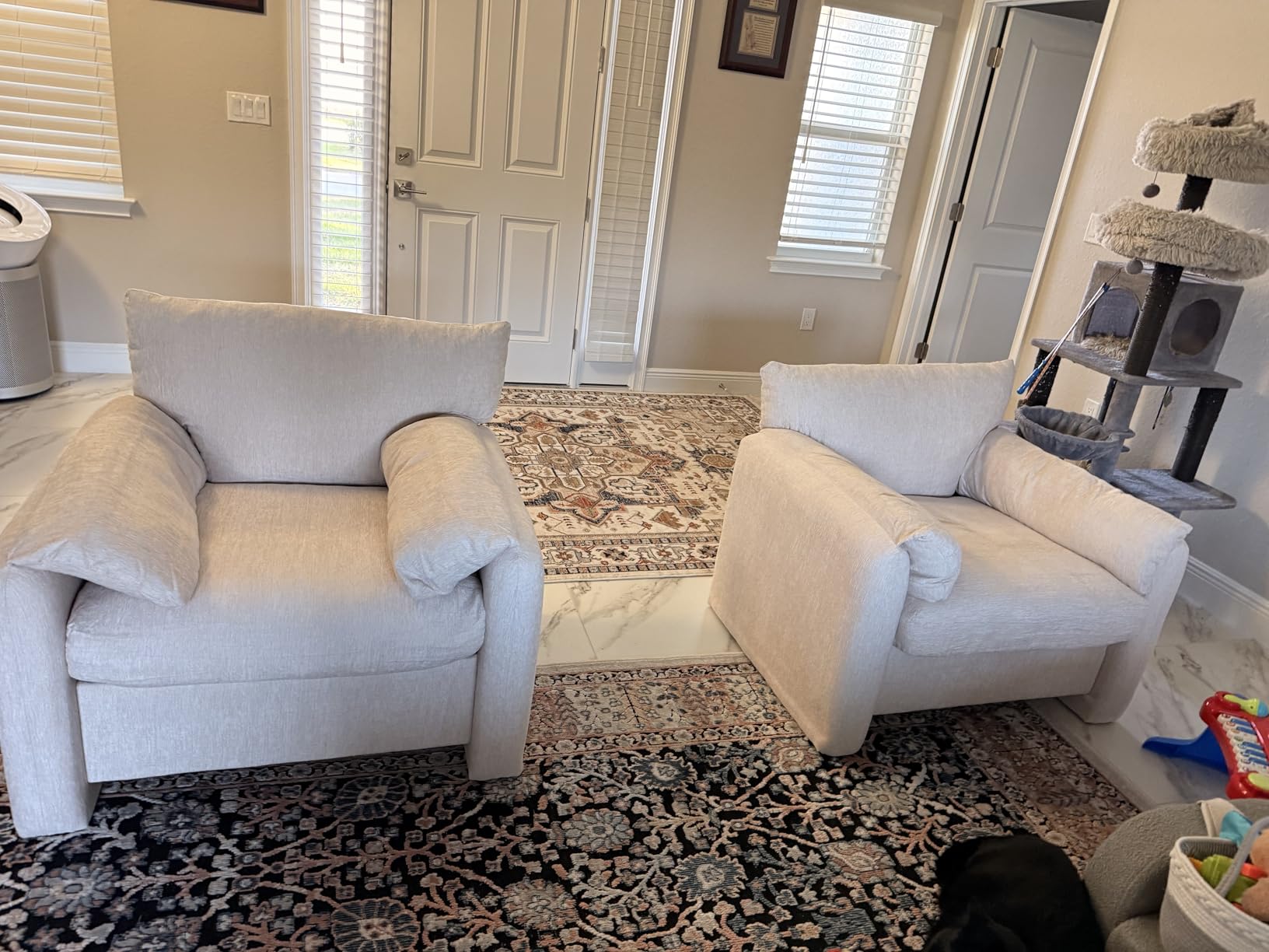 Howjoe Accent Chair for Living Room, Oversized Reading Armchair, Blue customer photo 2