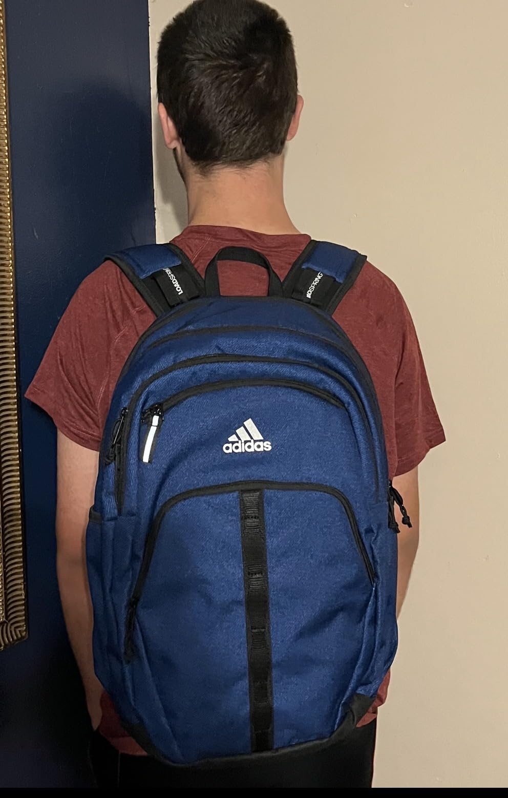 adidas Prime School Backpack 37L, Padded 17-In. Laptop Sleeve, Water-Bottle Pockets, LoadSpring Carry, Rolls With Your Suitcase customer photo 2