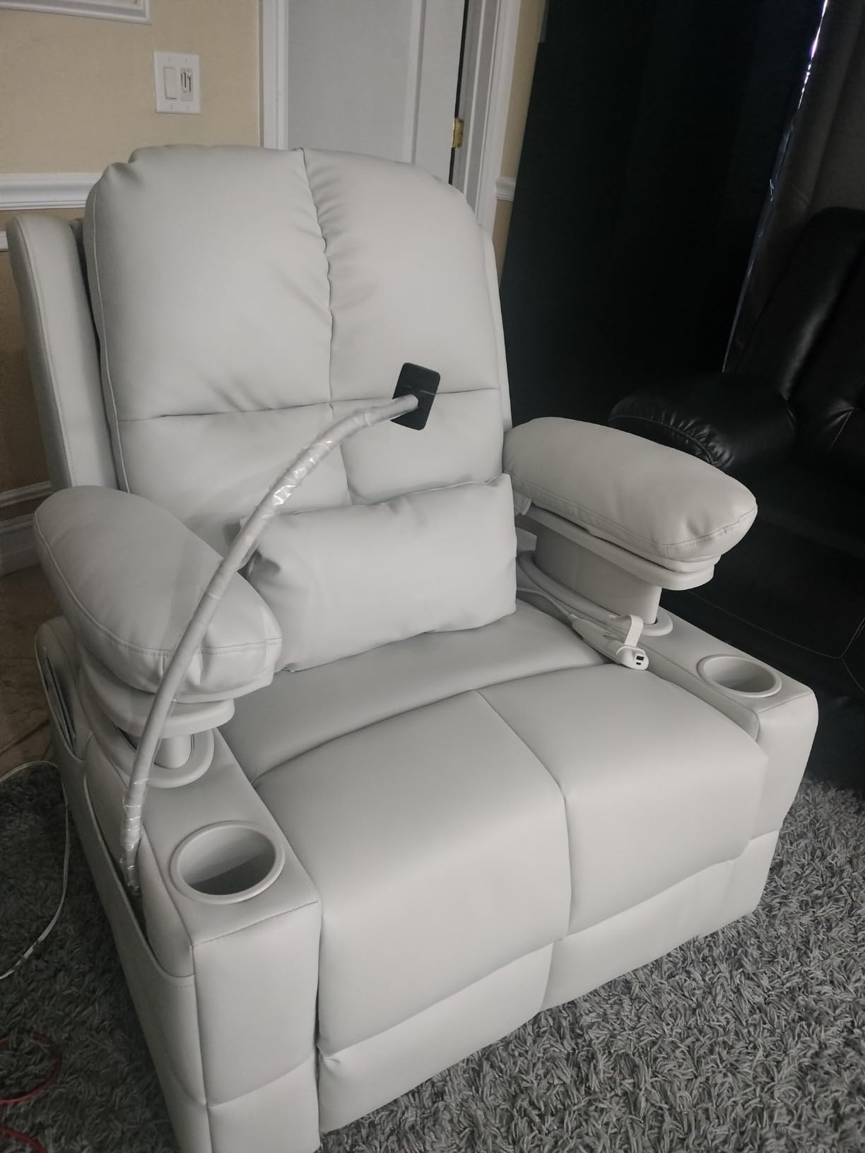 MAMAZING Lullapod Power Nursery Rocking Chair with HugAssist Armrest | Triple Motor Power Nursing Recliner with 270° Swivel Glider & Quiet Rocking, Dual Charging Ports & Built-In Storage customer photo 1
