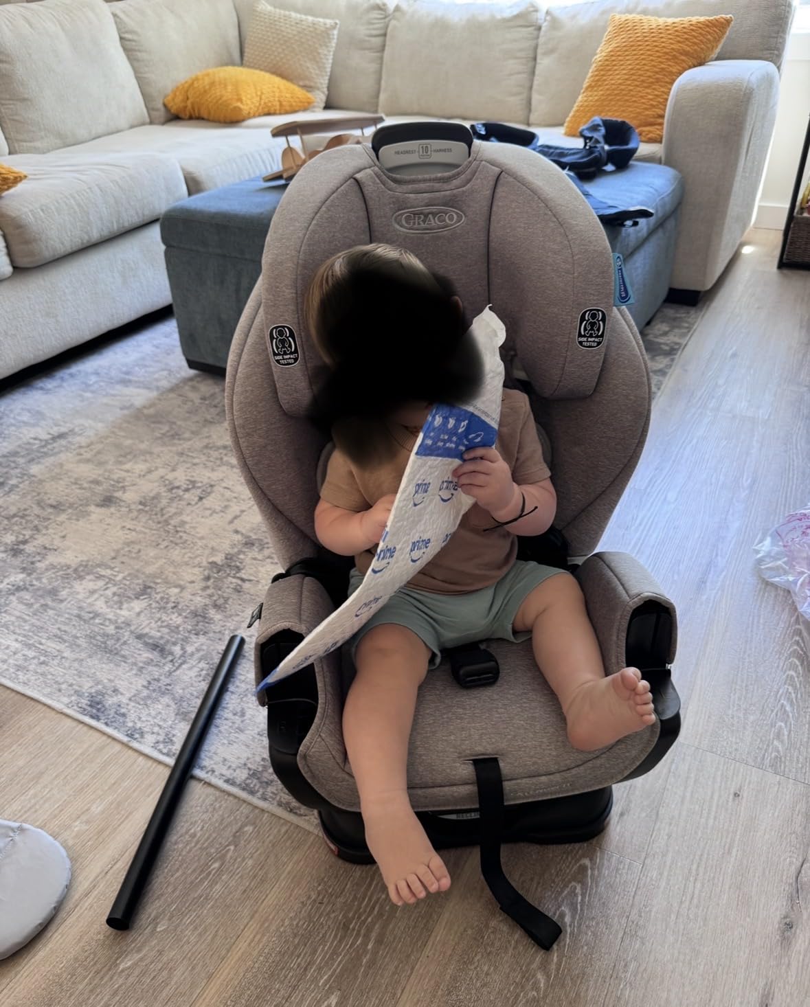 Graco Extend2Fit Convertible Car Seat, Rear and Forward Facing Car Seat with Adjustable Extension Panel for Extra Legroom, Great Gift for Baby Shower or Baby Registry, Gotham customer photo 2