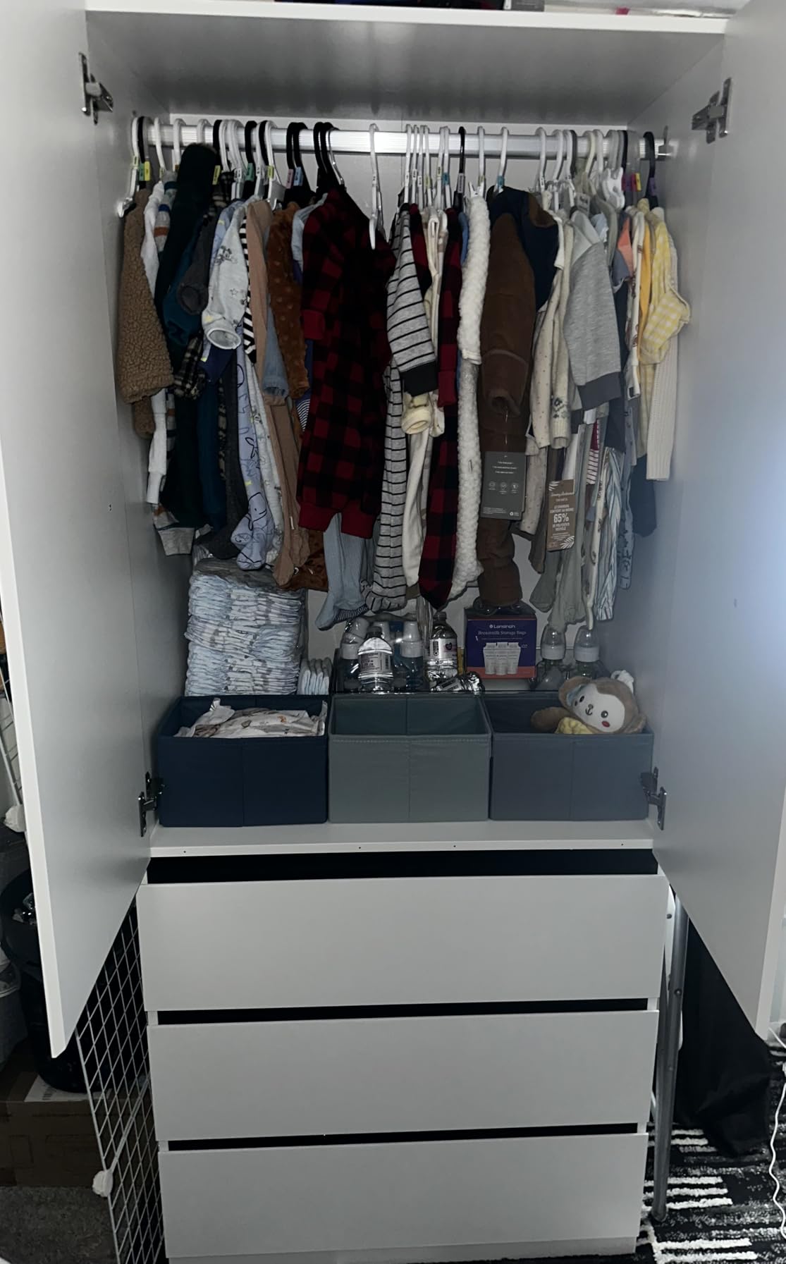 Bedroom Armoire Wardrobe Closet with 9 Drawers: White Wardrobe Closet with 6 Doors, Modern Cabinet for Clothes with Shelves, Wooden Armoire for Hanging Clothes (Modern, 3) customer photo 2