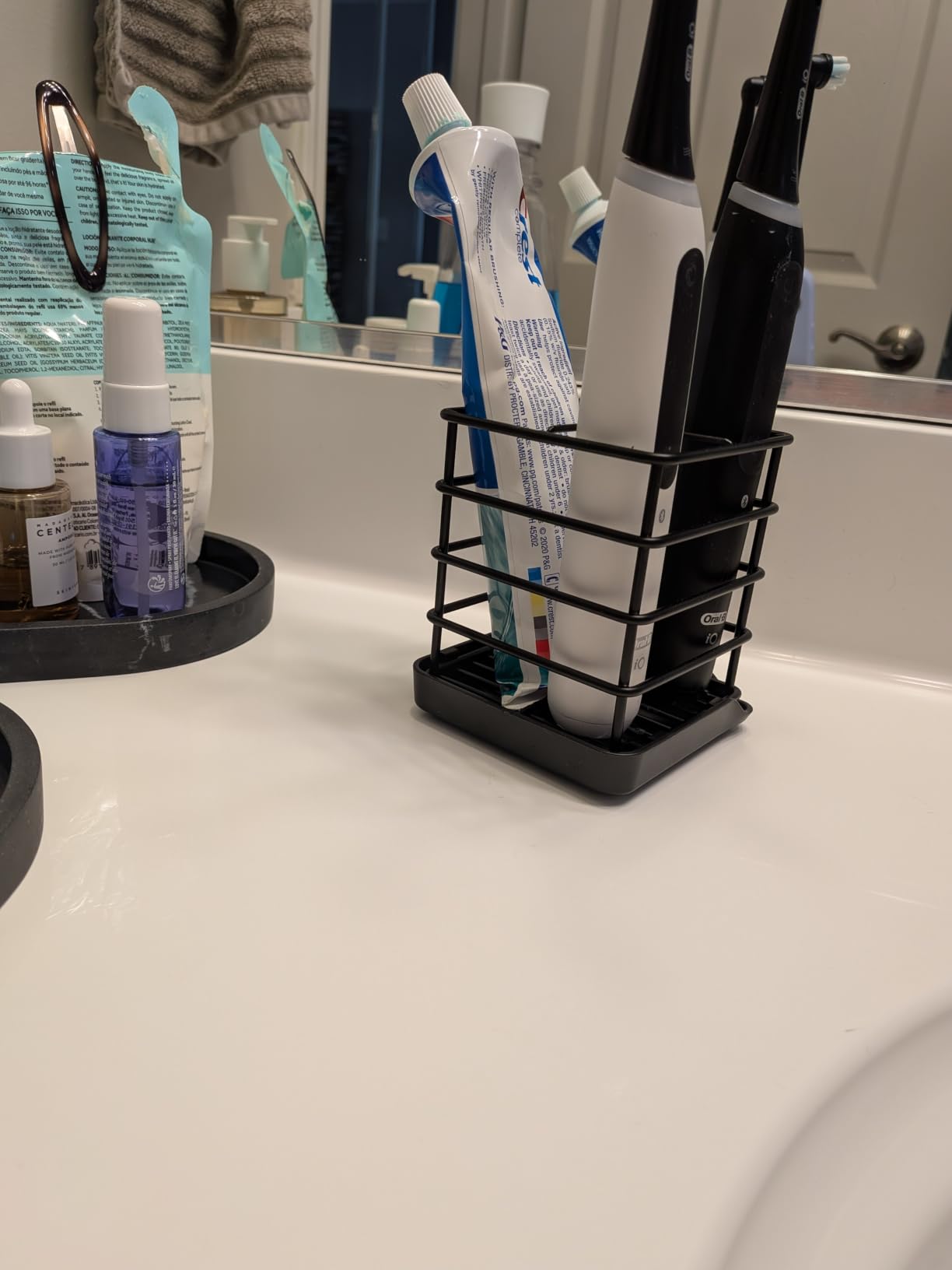 Toothbrush Holders for Bathroom,Black,Stainless Steel,Detachable, 3 Slot customer photo 1