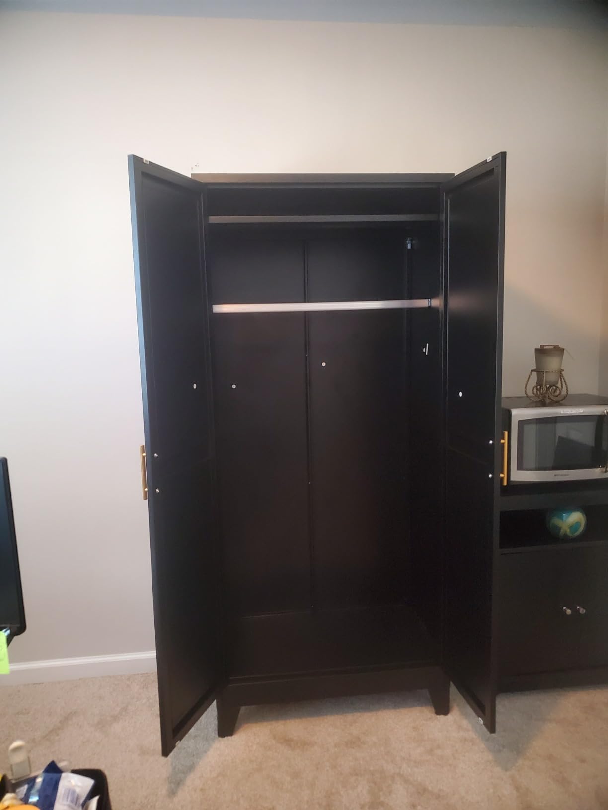 GAIOUS Metal Wardrobe Cabinet with Hanging Rod, Clothing Storage Cabinets | with 2 Doors and Adjustable Shelves, 71