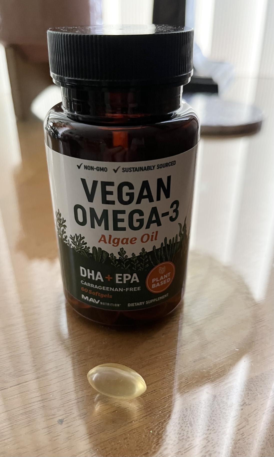 Vegan Omega 3 Algae Oil, Plant Based DHA EPA, Sustainably Sourced, Non-GMO | Carrageenan-Free, Heart Brain & Eye Health Support, Fish Oil Alternative, Omega 3 Fatty Acid Supplements, 60 Vegan Softgels customer photo 1