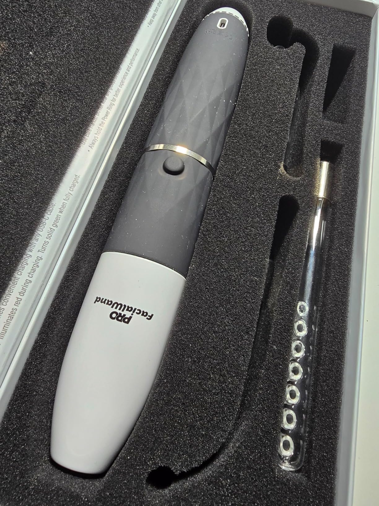 OxyGlow 2 Cordless High Frequency Facial Machine, ProFacialWand Clinical Skin Therapy Wand - Xenon Gas | 3 Glass Tube Attachments, 16 Intensity Levels, USB-C Charging, Portable Cordless Design for Home Skincare and Travel customer photo 2