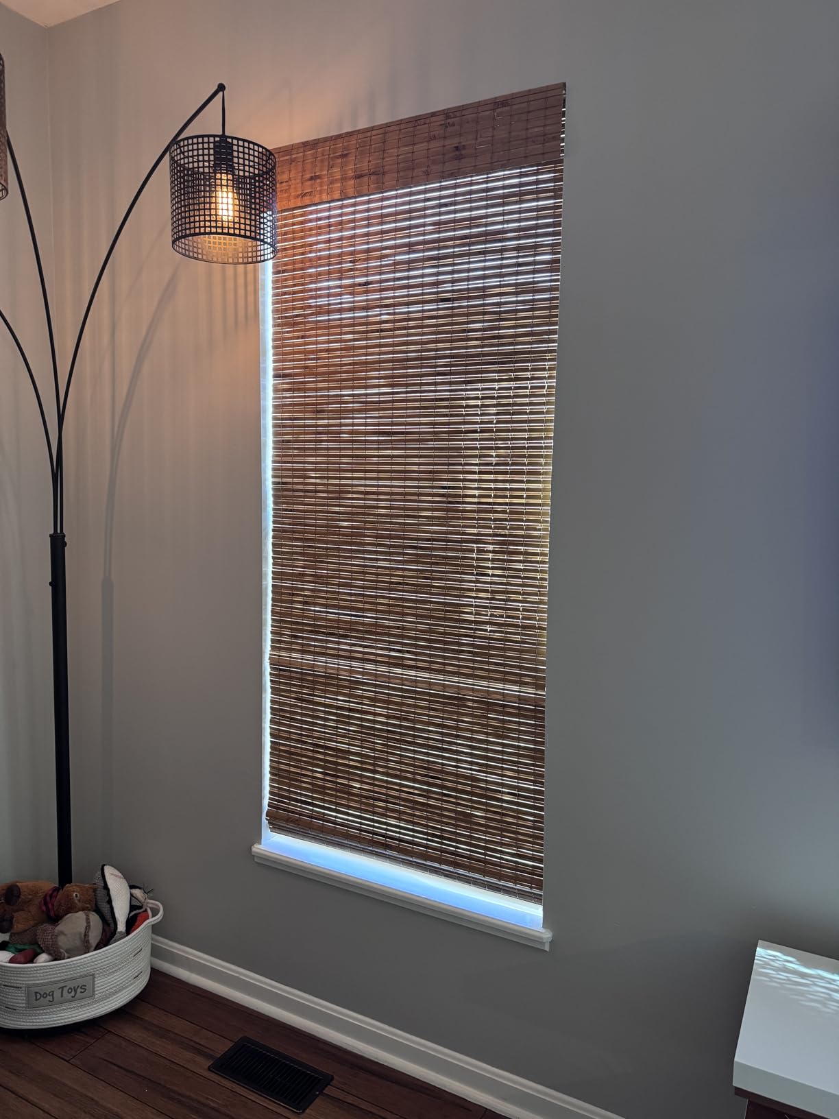 Cordless Woven Wood Roman Shades, Bamboo Shades Sizes 20 to 72 Wide and 24 to 72 High, Bamboo Mesh Natural customer photo 2