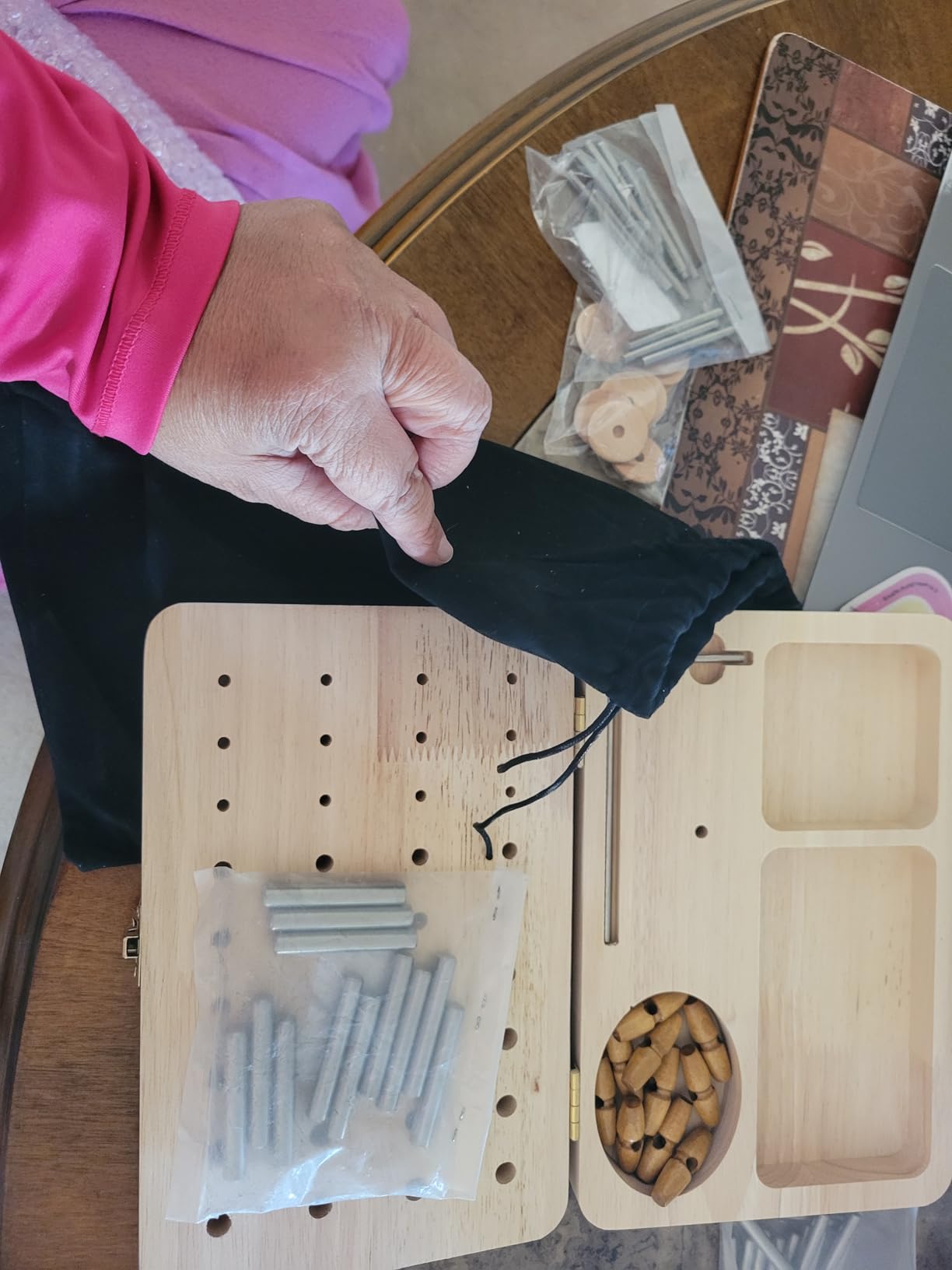 36-Hole Wooden Pegboard for Finger Dexterity & Motor Skills | Hand Therapy Peg Board, with Multifunctional Test Kit, to Improve Fine Motor Skills customer photo 2