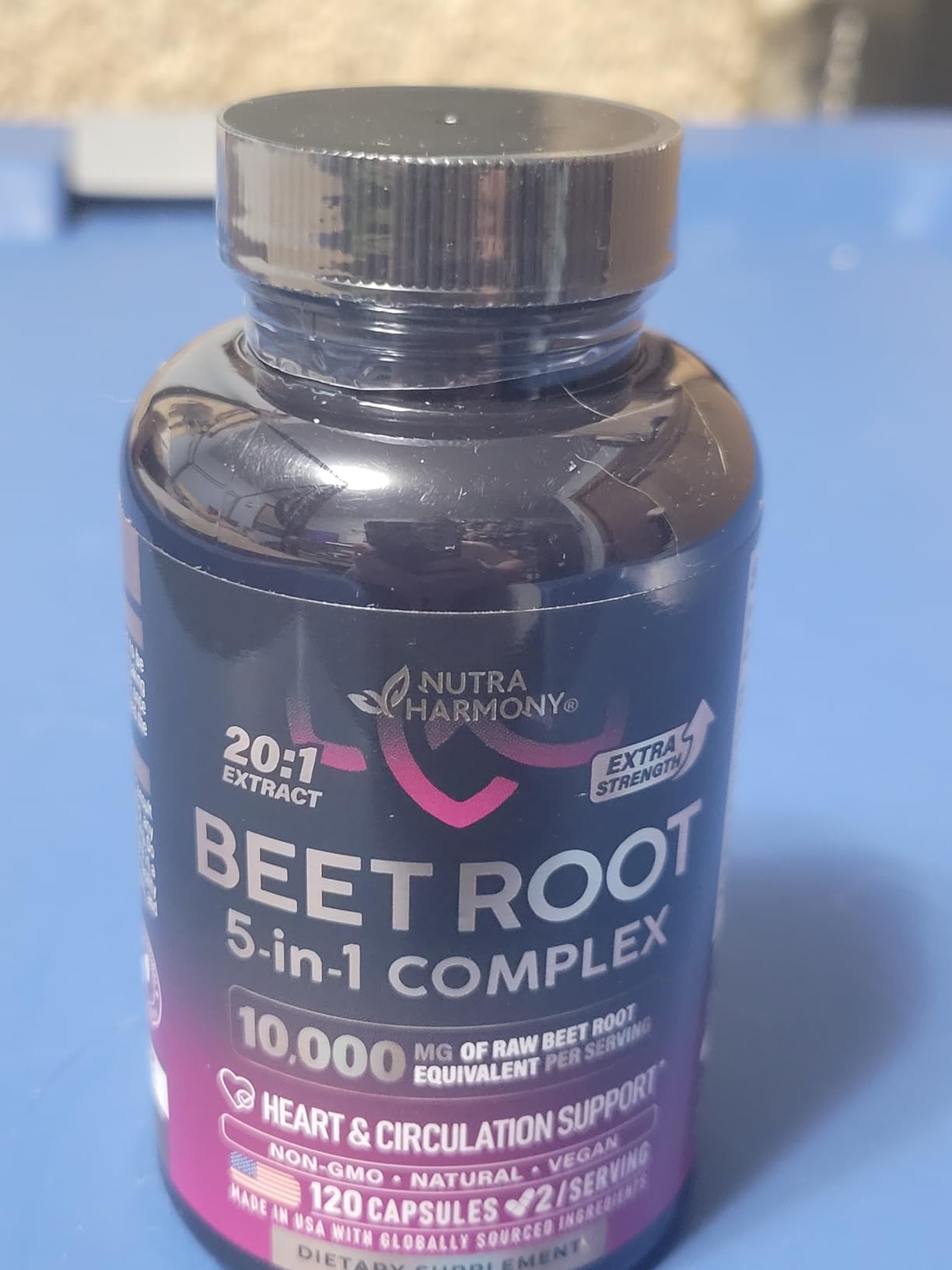 Beet Root Capsules - Healthy Blood Pressure Support Supplement - 120 Caps | Beet Root for Heart & Circulation Support for Men & Women - with Olive Leaf, Hawthorn & Hibiscus - Nitric Oxide for Energy customer photo 2