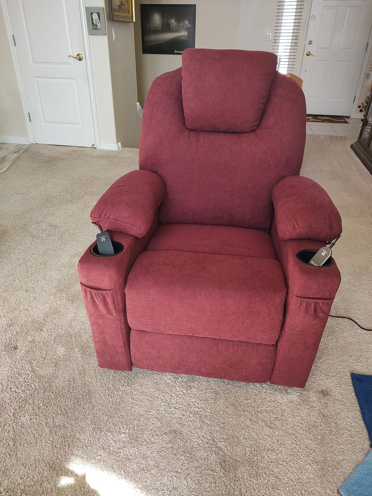MCombo Power Lift Recliner Chair for Elderly 7141 (Admiral, Small) | Heat and Massage, Breathable Fabric, USB & Type C Charging Port, FSC Certified, Multiple Sizes customer photo 2