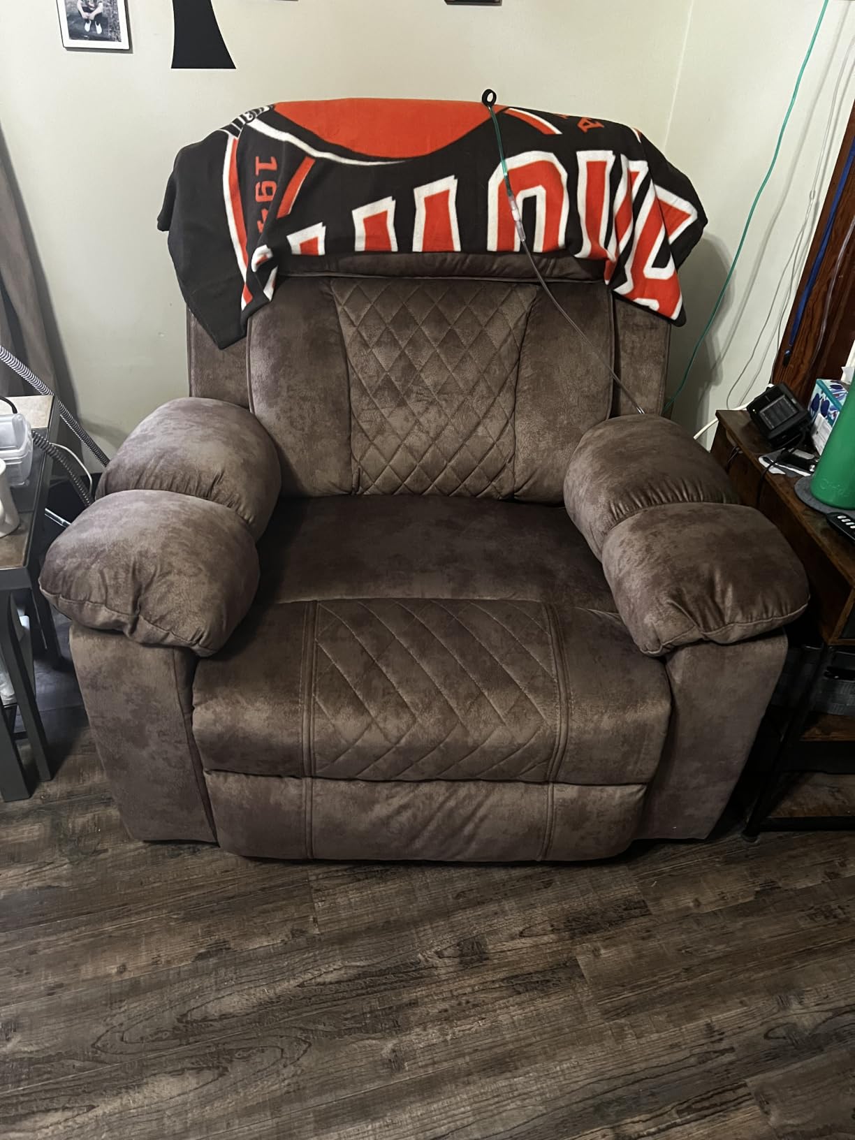 FUNECORP Big Man Power Lay Flat Lift Recliner Chair, Tan | Dual Motor Heat Vibration for Elderly, 28