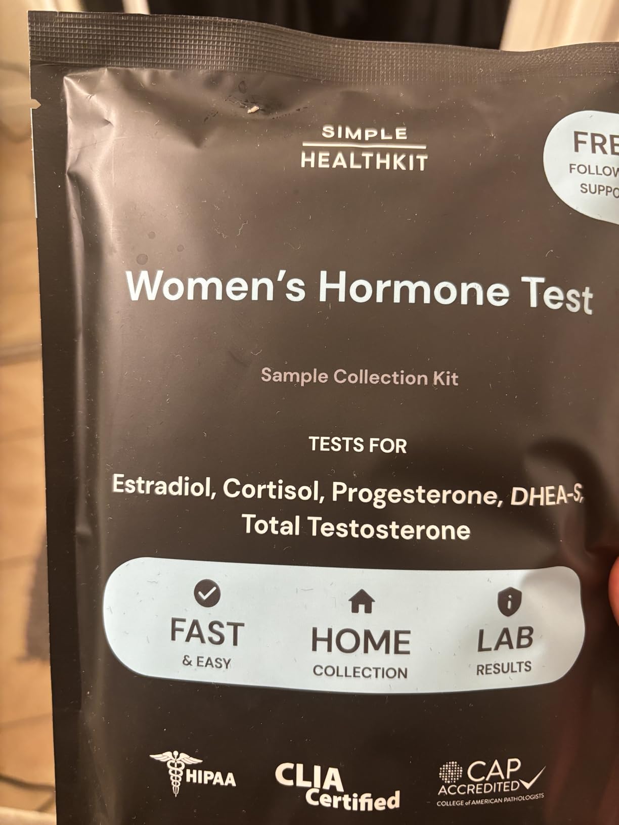 Simple HealthKit At-Home Women's Hormone Test - Comprehensive Hormone Panel for Females - General Wellness Testing Sample Collection Kit - Fast Lab Results customer photo 2