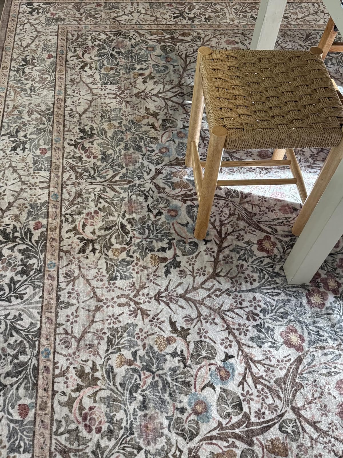 Vintage Dark Green Living Room Rug, 8x10 Washable Area Rugs for Dining Room Under Kitchen Table, Bedroom, Oriental Low Pile Stain Resistant Non-Slip Large Carpet (8x10 Dark Green) customer photo 1