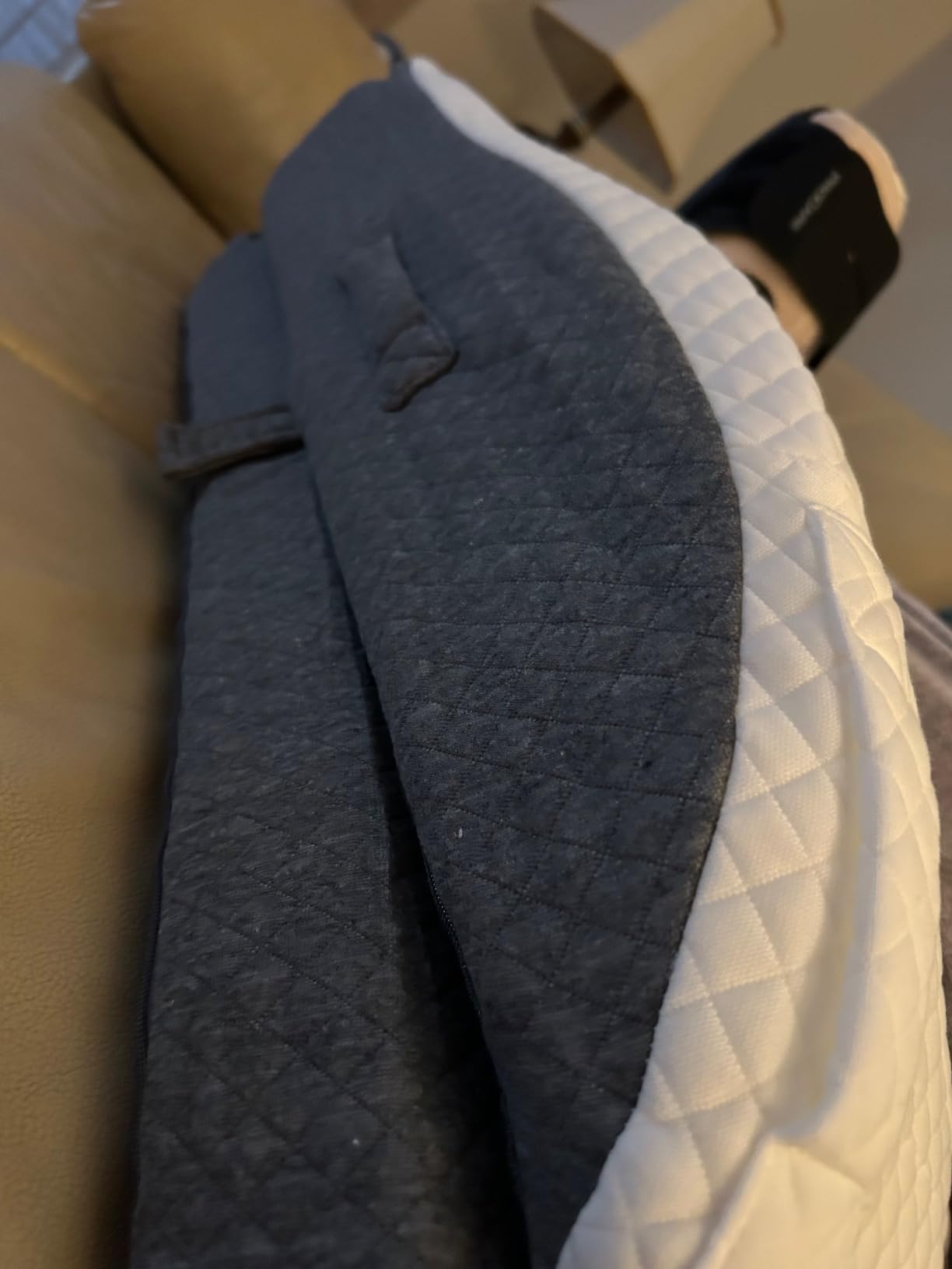 TranquilRelax Elevation Pillows for Leg After Surgery, Memory Foam Adjustable Wedge Pillow for Injury or Rest, Ankle Pillow for Sleeping Blood Circulation, Grey/Single Leg customer photo 1