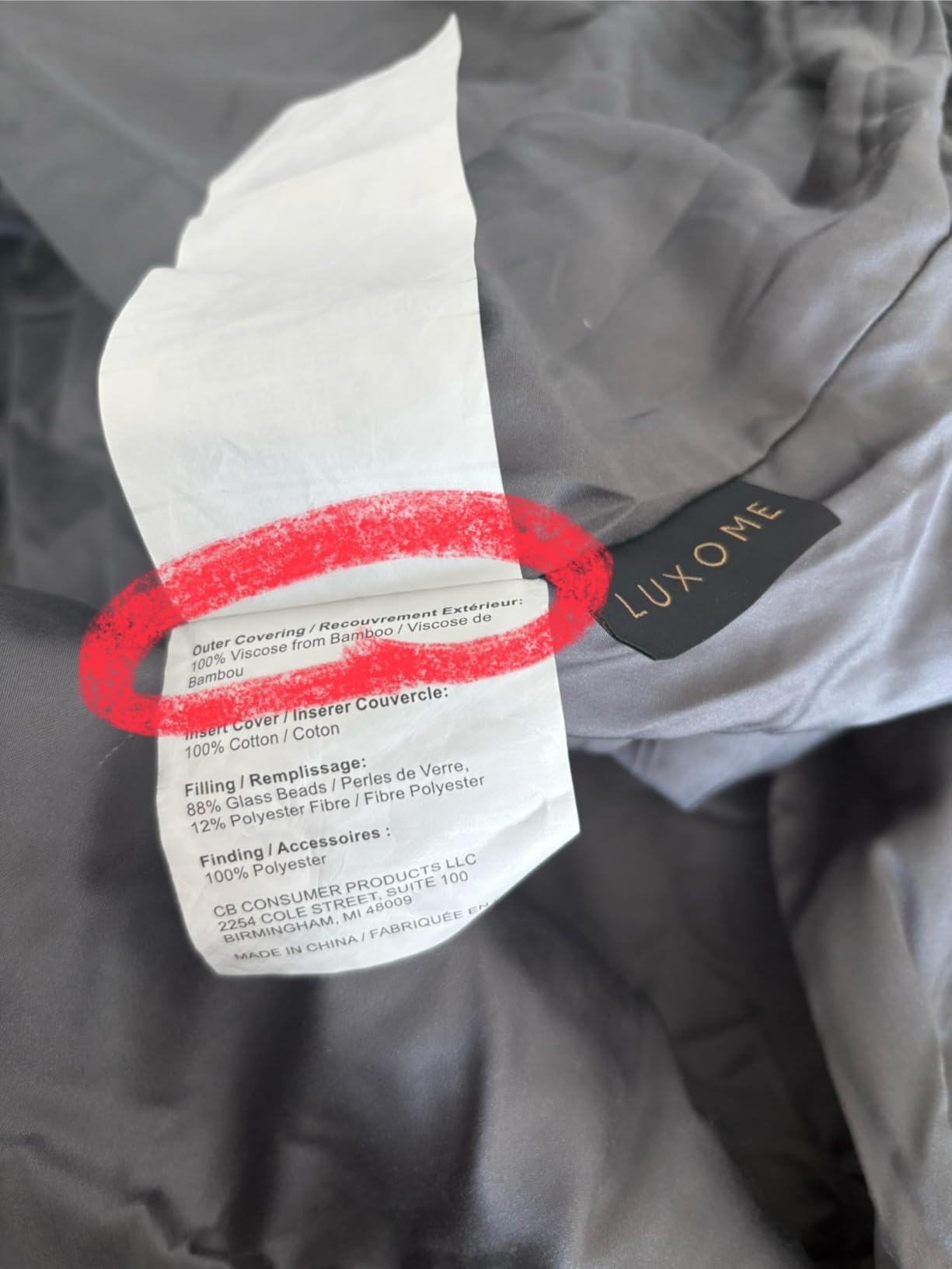 LUXOME Luxury Cooling Weighted Blanket for Adults | Includes Removable Cover | 25 lbs | 90