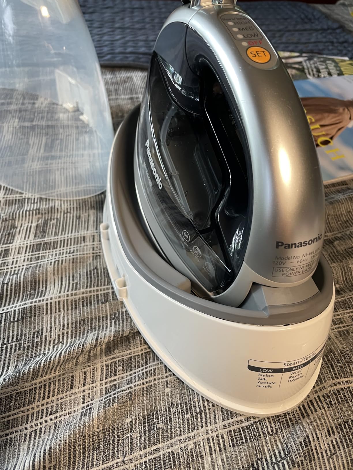 Panasonic NI-WL700A Cordless Steam/Dry Iron, 1500W, Black/Dark Blue, Cordless Wireless Steamer, Stainless Steel Plate, Heats in Under 5 Minutes, Sleek 360 Degree Freestyle Soleplate customer photo 1
