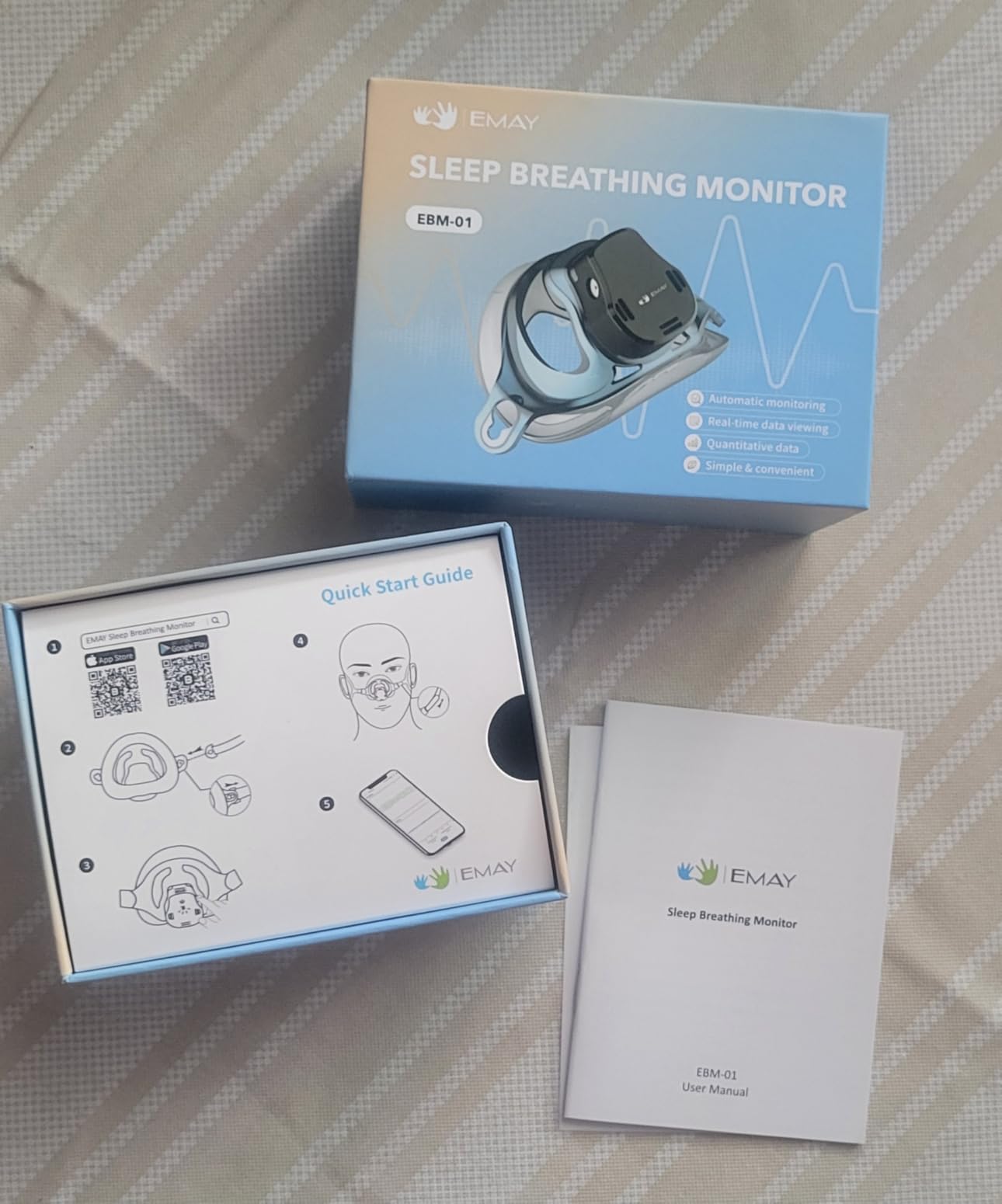 EMAY Sleep Breathing Monitor for Airflow Tracking | Record Breathing Continuously On the App | Monitor Sleep Quality and Respiratory Events | Generate Professional Sleep Report with Data Analysis customer photo 1