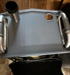 Bluestone Walker Tray Table with 2 Cup Holders, Gray customer photo 1
