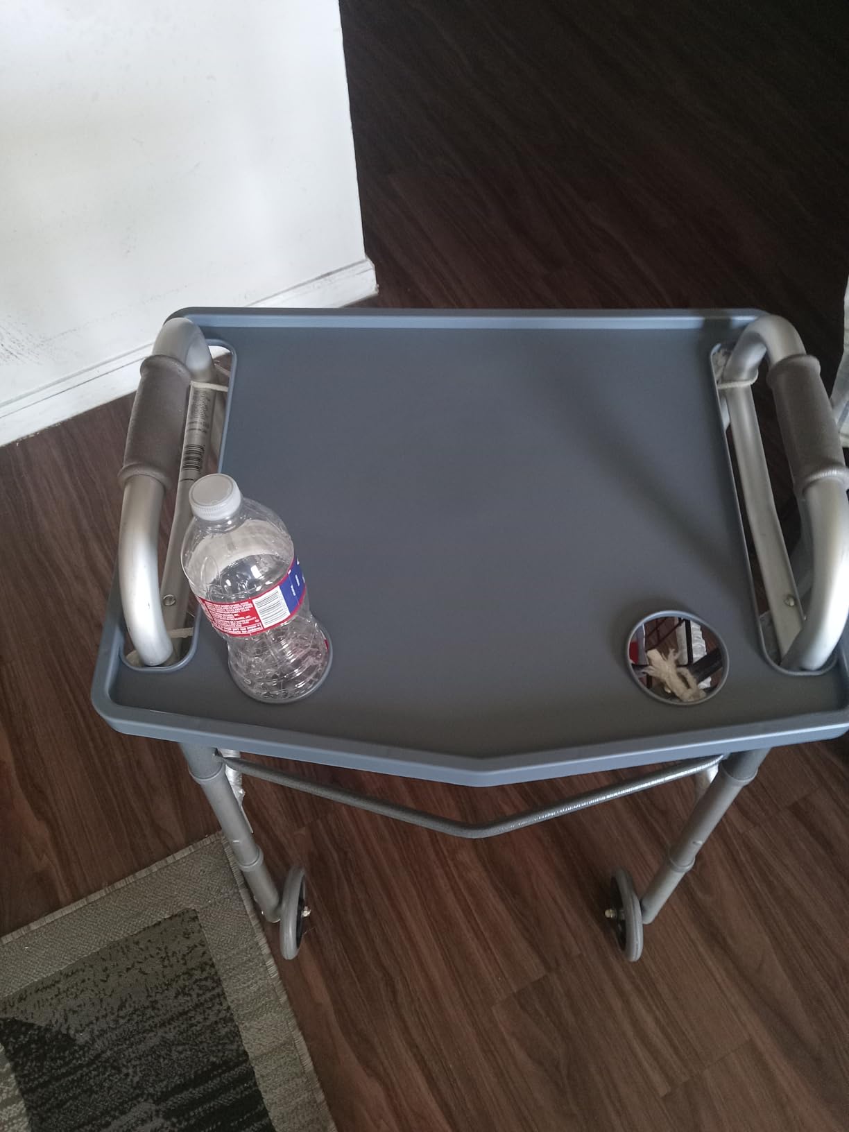 Bluestone Walker Tray Table with 2 Cup Holders, Gray customer photo 2