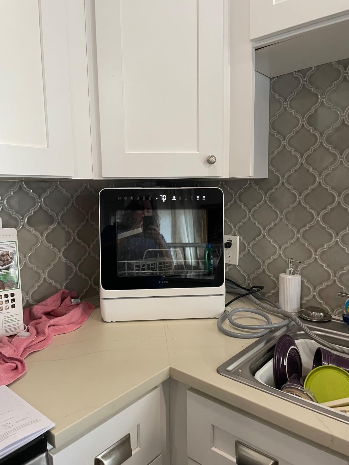 HAVA Countertop Dishwasher with Water Softener & Enhanced Energy Efficiency | Portable Dishwasher with 8 Wash Programs, Child Lock & Delayed Start Function, 5L Built-In Water Tank, No Installation Needed customer photo 2