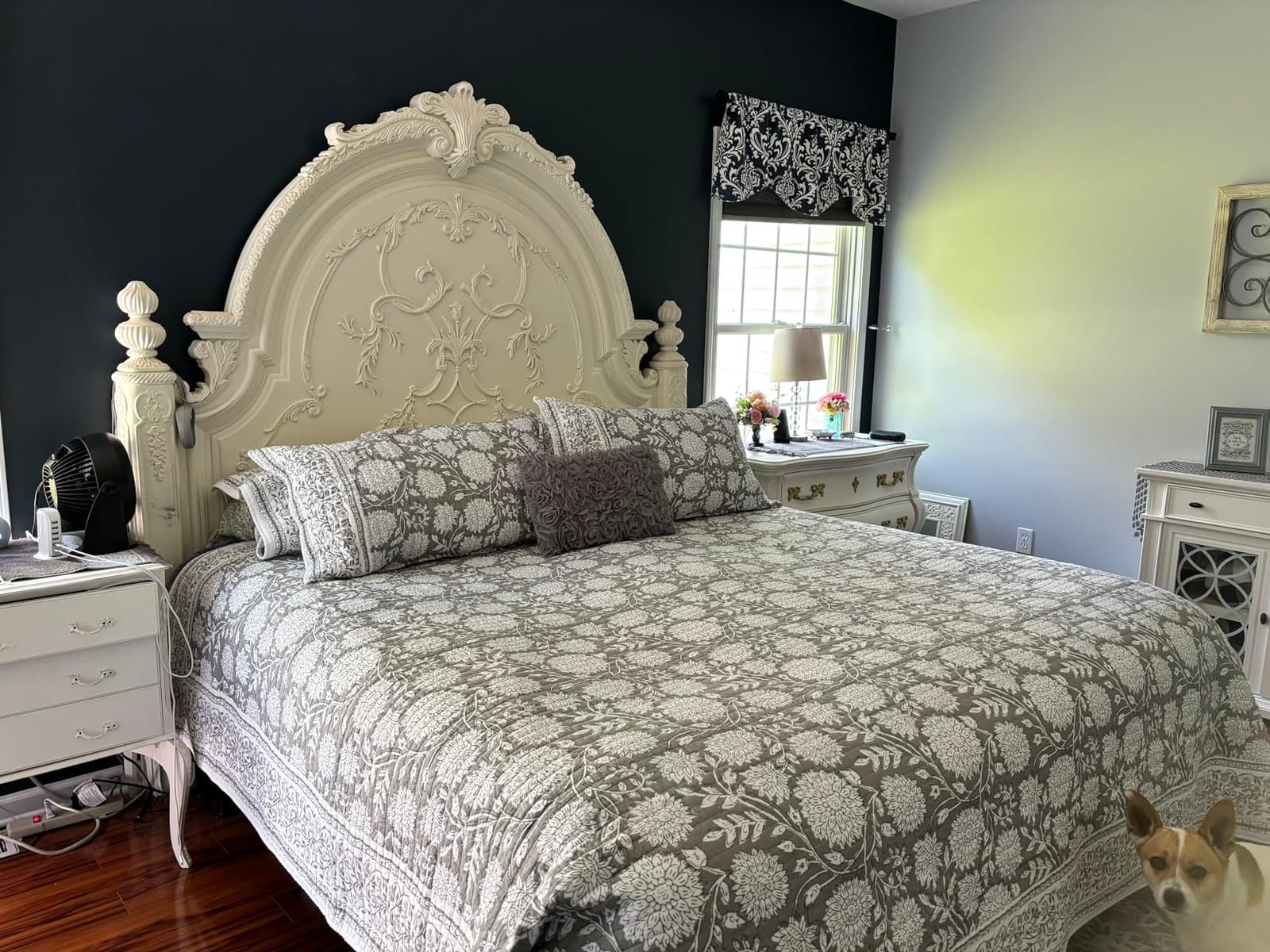 Levtex Home Adare Taupe Reversible King/Cal King Quilt Set (106x92in) and 2 Pillow Shams (36x20in) - Floral Bedding - Taupe White - Cotton King Size Quilt Bedding Set - Lightweight, Soft, Pre-Washed customer photo 1