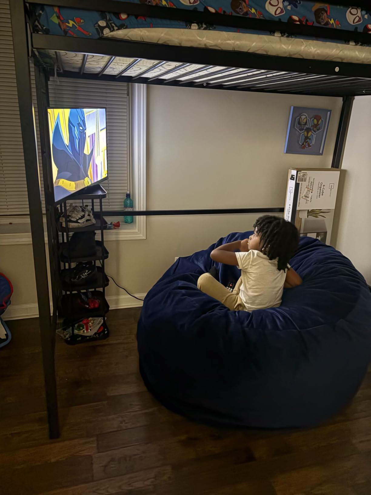 Bean Bag Chairs for Adults - Giant Bean Bag Convertible Floor Sofa | 3 IN 1 Lounger Couch Sofa, Memory Foam Filling, Removable Velvet Cover, Machine Washable, Bedroom Living Room, Full Charcoal customer photo 1