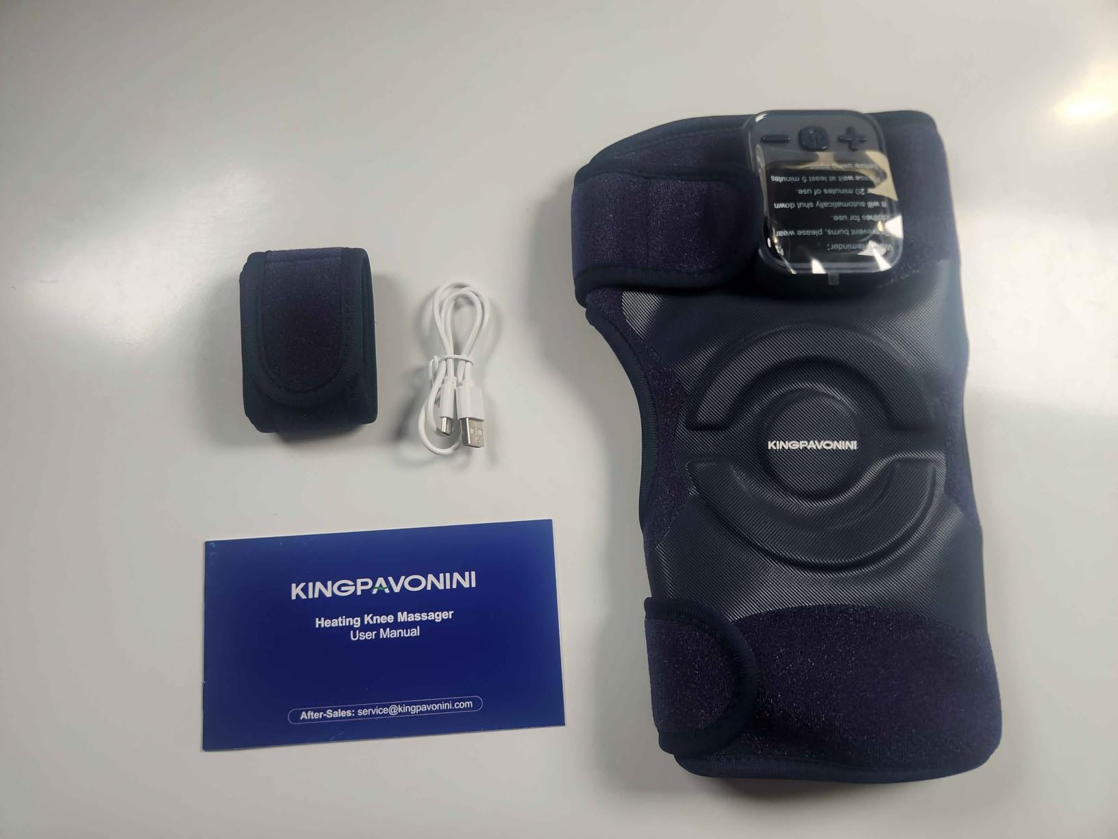 KingPavonini Knee Massager for Pain Relief, Heating Pad for Knee, Blue 2.0 | Cordless Heated Knee Brace, 4 Motors Vibration, 2X Massage Area, 5 Heat Levels & 6 Massage Modes, Gift for Mom Dad Men Women customer photo 2