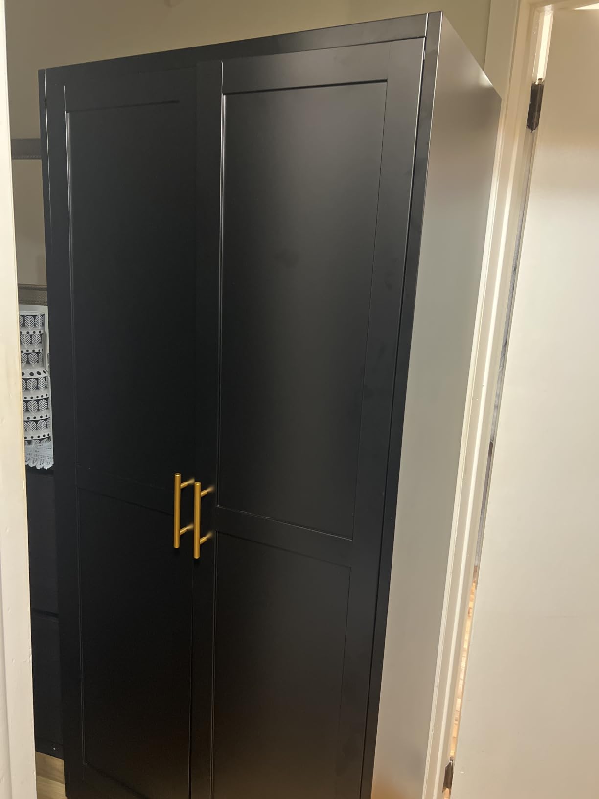 Metal Armoire Wardrobe Closet Storage Cabinet with Hanging Rod, 71'' Metal Wardrobe Cabinet with 2 Doors and 2 Adjustable Shelves for Bedroom, Laundry Room, Cloak Room customer photo 1