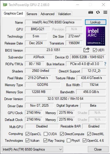 ASRock Intel Arc B580 Challenger 12GB OC Graphics Card customer photo 2