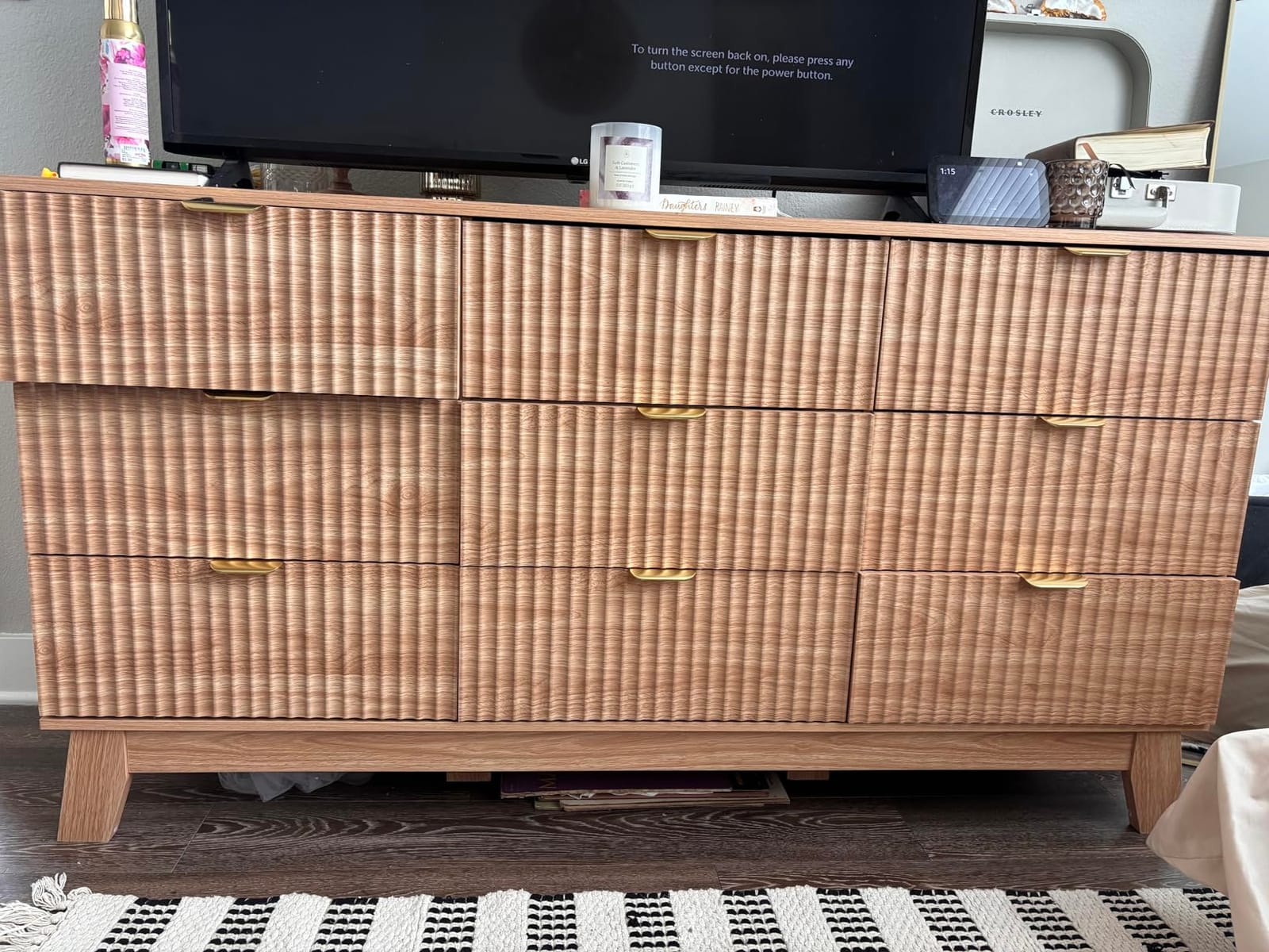 Fluted Dresser for Bedroom with 6 Drawers, 48