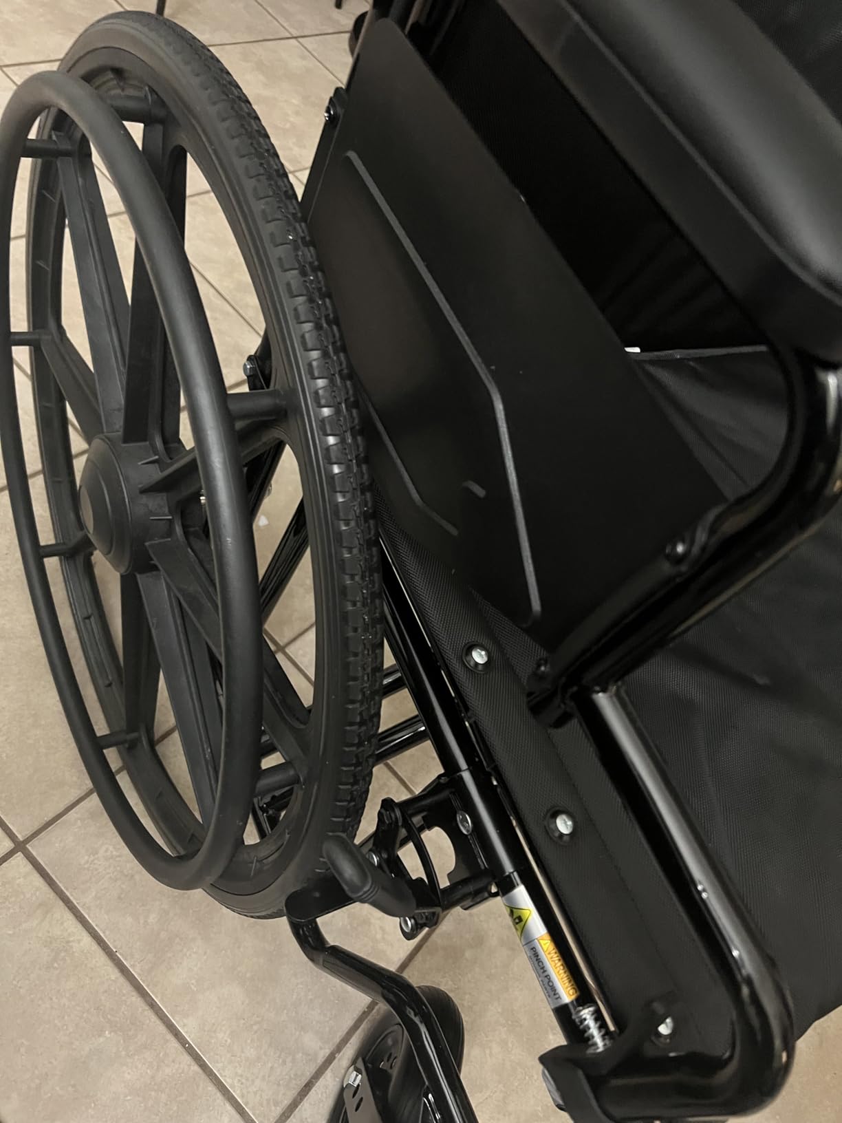 PEPE Mobility Bariatric Wheelchair, 22 Inch Seat, Supports 500 lb, Foldable | Heavy Duty Steel Frame for Larger Adults, Self Propelled with Rear Wheels, Flip Back Armrests, Removable Footrests, Black customer photo 2