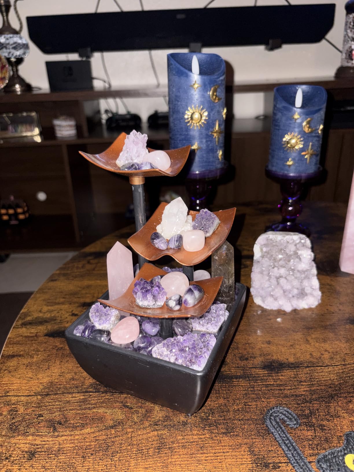 Homedics Tabletop Water Fountain, 3 Tier Indoor Waterfall Fountain with Natural River Rocks, Quiet Pump for Relaxation, Zen Home & Office Desk Decor customer photo 1