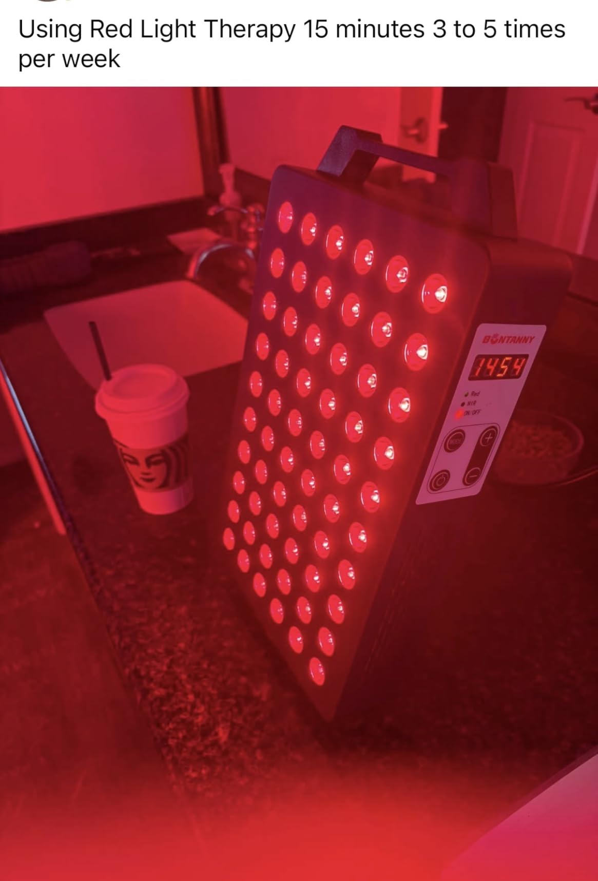 BONTANNY Red Light Therapy, 630/660/810/830/850nm 5 Wavelengths Red Near Infrared Light Device with 60 Dual Chip Clinical Grade LEDs, Remote Control, Timer for Face, Body, Pain Relief, BO-300 customer photo 1