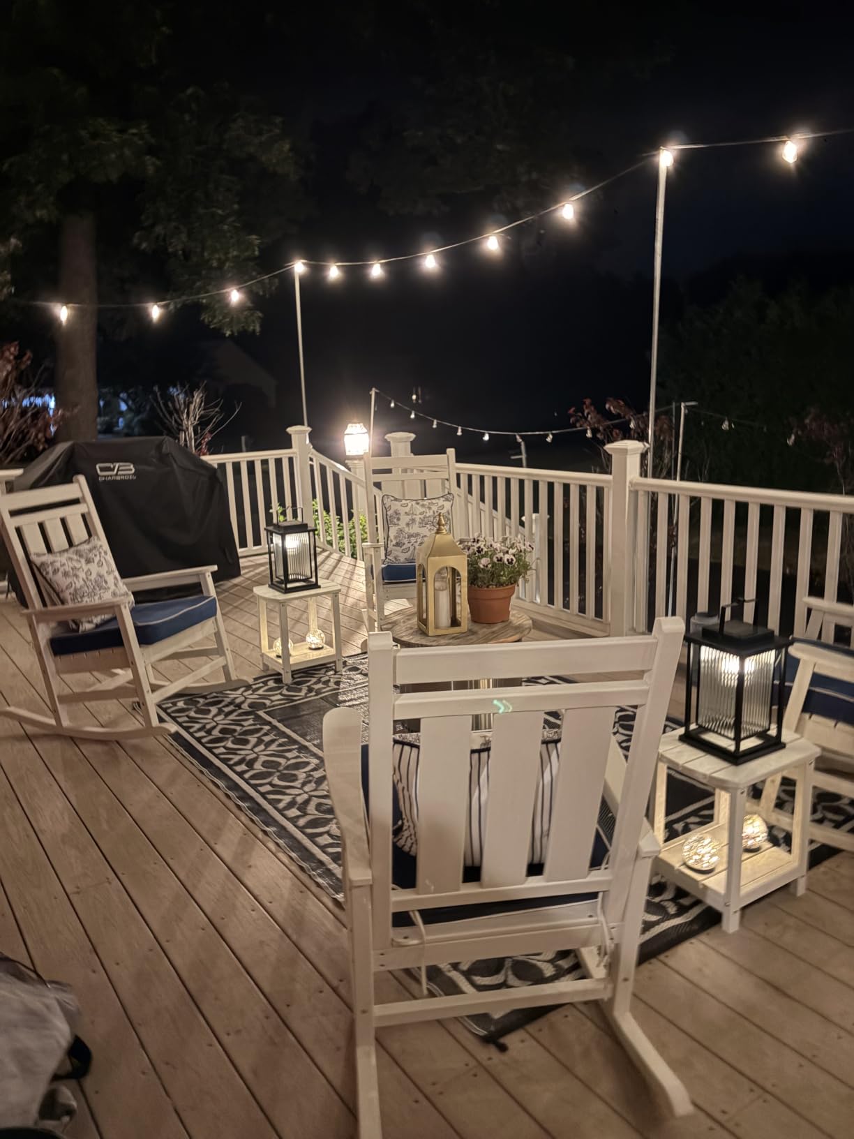 Oversized Outdoor Rocking Chair Set of 2, HDPE Patio Rockers, Brown | | All-Weather Patio Rocking Chairs for Porch | High Back & Wide Seat for Garden, Lawn customer photo 2