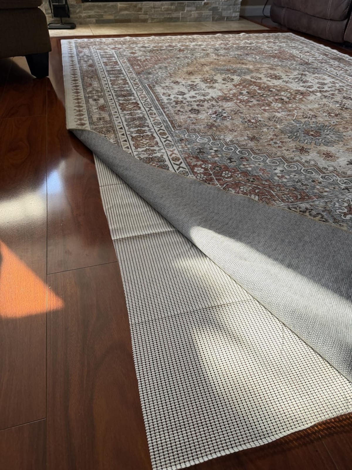 Jorvila Non-Slip Rug Pad Gripper 8x10 Ft | Under Area Rugs Non Slip Mat, Thick Cushioned Carpet Pad, Hardwood Floors Protection, Keep Rugs in Place and Secure customer photo 2