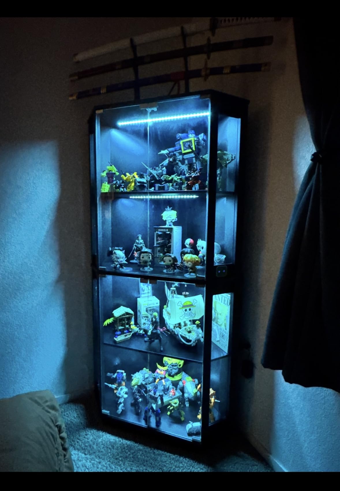 BROTTAR Lighted Corner Display Cabinet with Glass Doors for Collectibles customer photo 1
