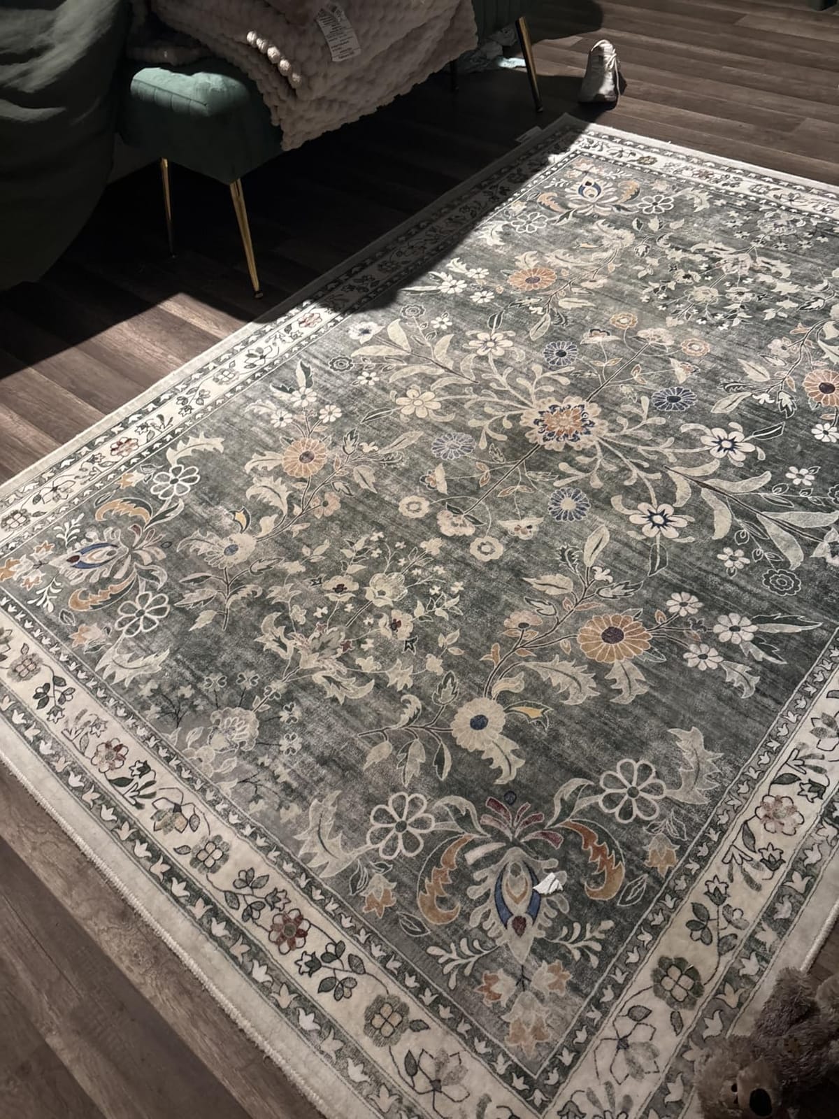 Yamaziot 2x8 Washable Hallway Runner Rug Non Slip Floral Carpet, Sage Green | Soft Boho Floral Kitchen Runner with Rubber Backing, Stain Resistant, Low Pile Distressed Carpet for Kitchen Hallway Entrance customer photo 2