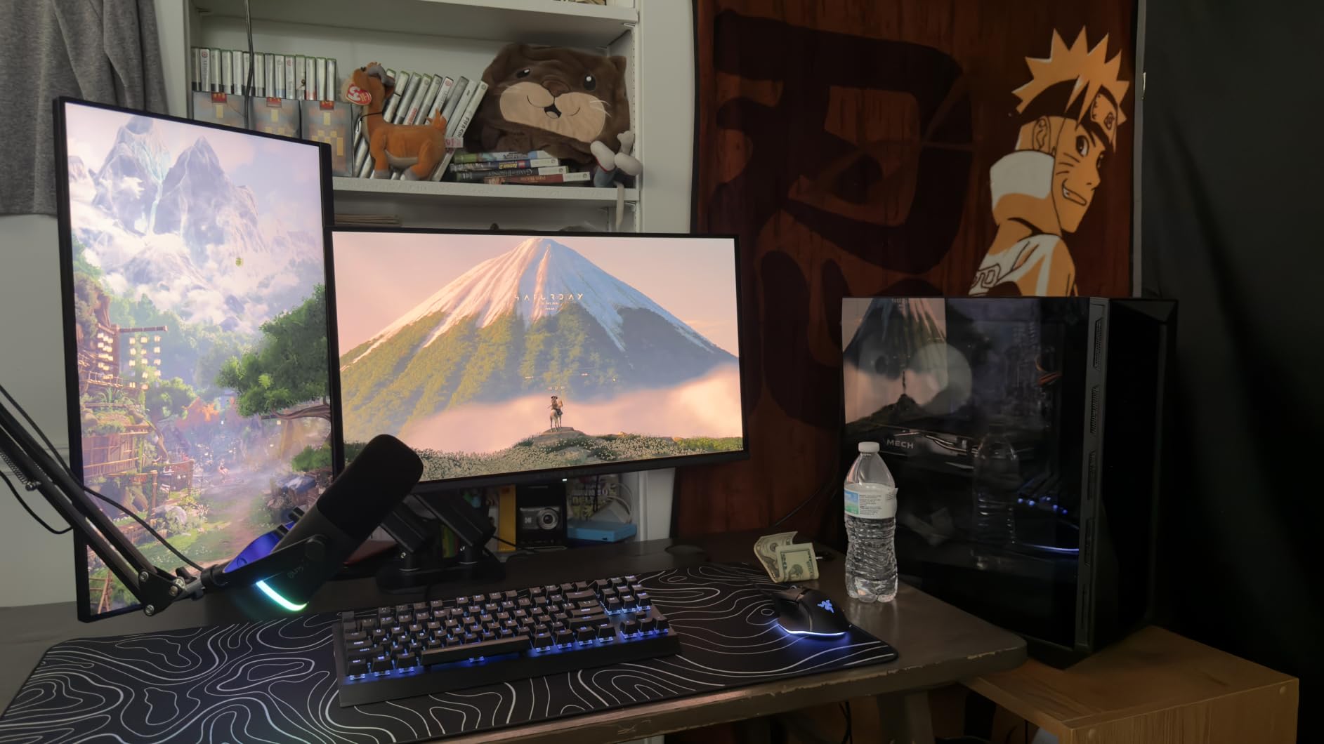 Large Gaming Mouse Pad Extended XXL Mouse Mat Long Desk Pad with Stitched Edges for Keyboard Home Office Gaming Work Big Desk Pad (35.4x15.7x0.12IN, 90x40),White Topographic customer photo 1