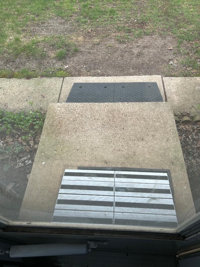 4 Inch Threshold Ramps for Doorways, Wheelchair Ramp for Home Steps | 31.5 in Wide, Modular Aluminum Panels, 1100 lb Capacity, Curb and Step Access, Scooters and Power Chairs, Indoor/Outdoor Use customer photo 2