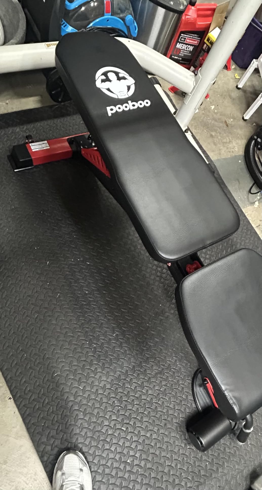 pooboo Adjustable Weight Bench, 1500 LBS FID Bench for Home | Commercial-grade steel, flat/incline/decline FID, 8-position back, 3-position seat, 96% pre-assembled for full-body workouts customer photo 1