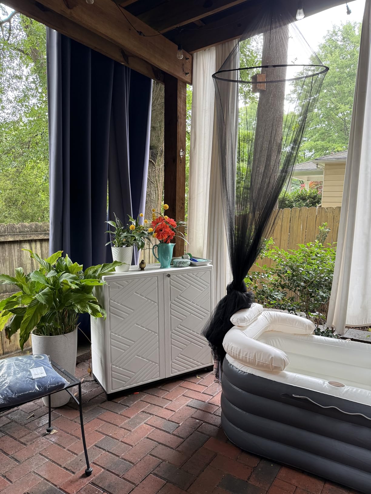 Crossing King Inflatable Bathtub, Portable Bathtub Adult for Indoor Outdoor | Freestanding Foldable, Easy to Inflate & Drain, with Electric Air Pump, Cup Holder, Comfortable Backrest customer photo 1