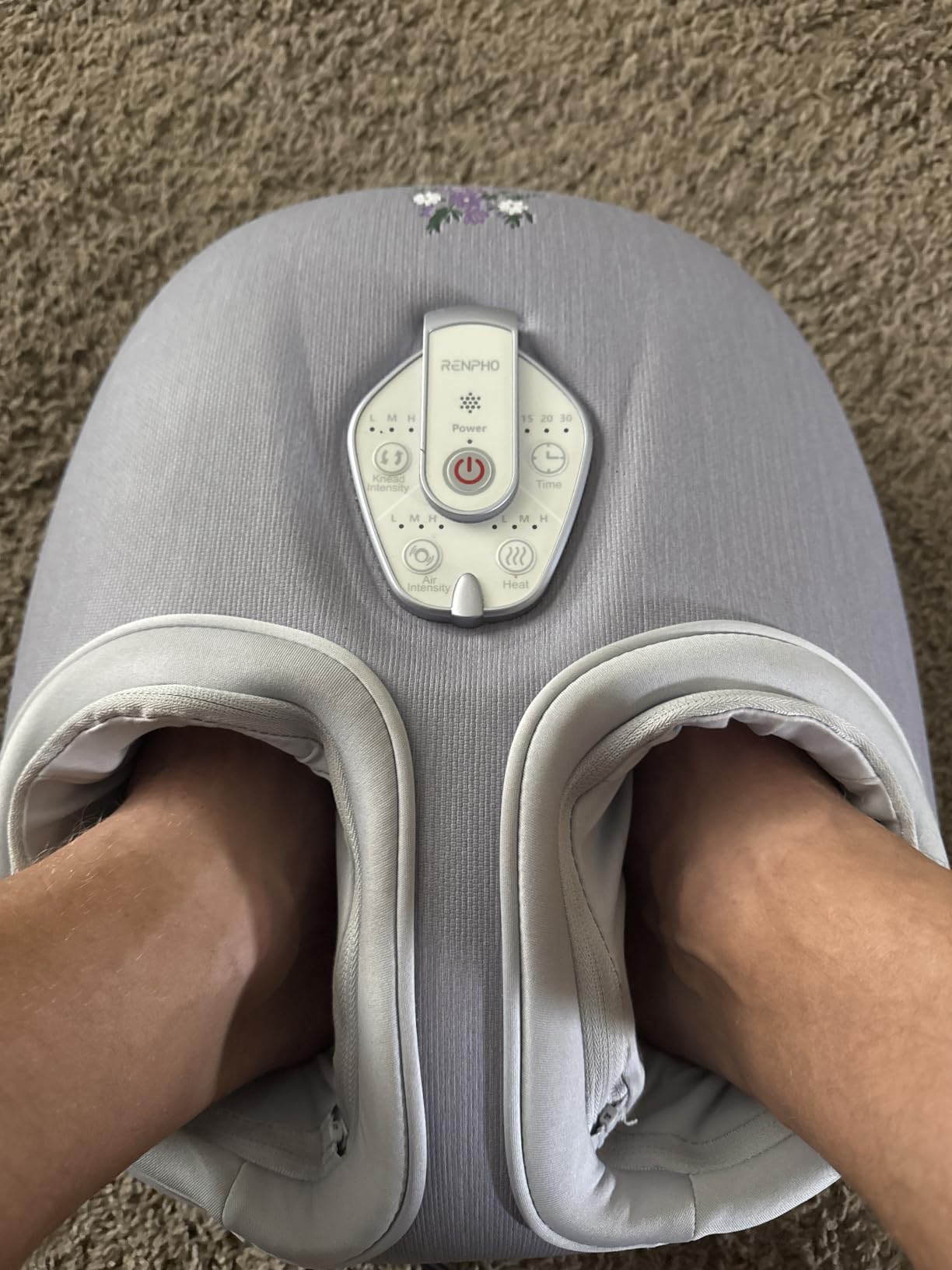 RENPHO Shiatsu Foot Massager with Heat & Kneading for Plantar Fasciitis | Exclusive Pressure Monitoring Tech, Cordless Remote, 3 Heat & Compression Levels, NTC Temperature Control Tech, Up to Size 12 customer photo 1