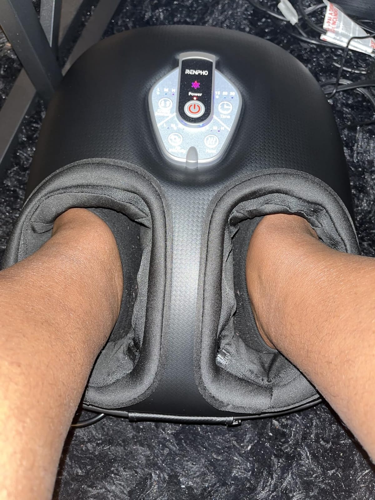 RENPHO Shiatsu Foot Massager with Heat & Kneading for Plantar Fasciitis | Exclusive Pressure Monitoring Tech, Cordless Remote, 3 Heat & Compression Levels, NTC Temperature Control Tech, Up to Size 12 customer photo 2