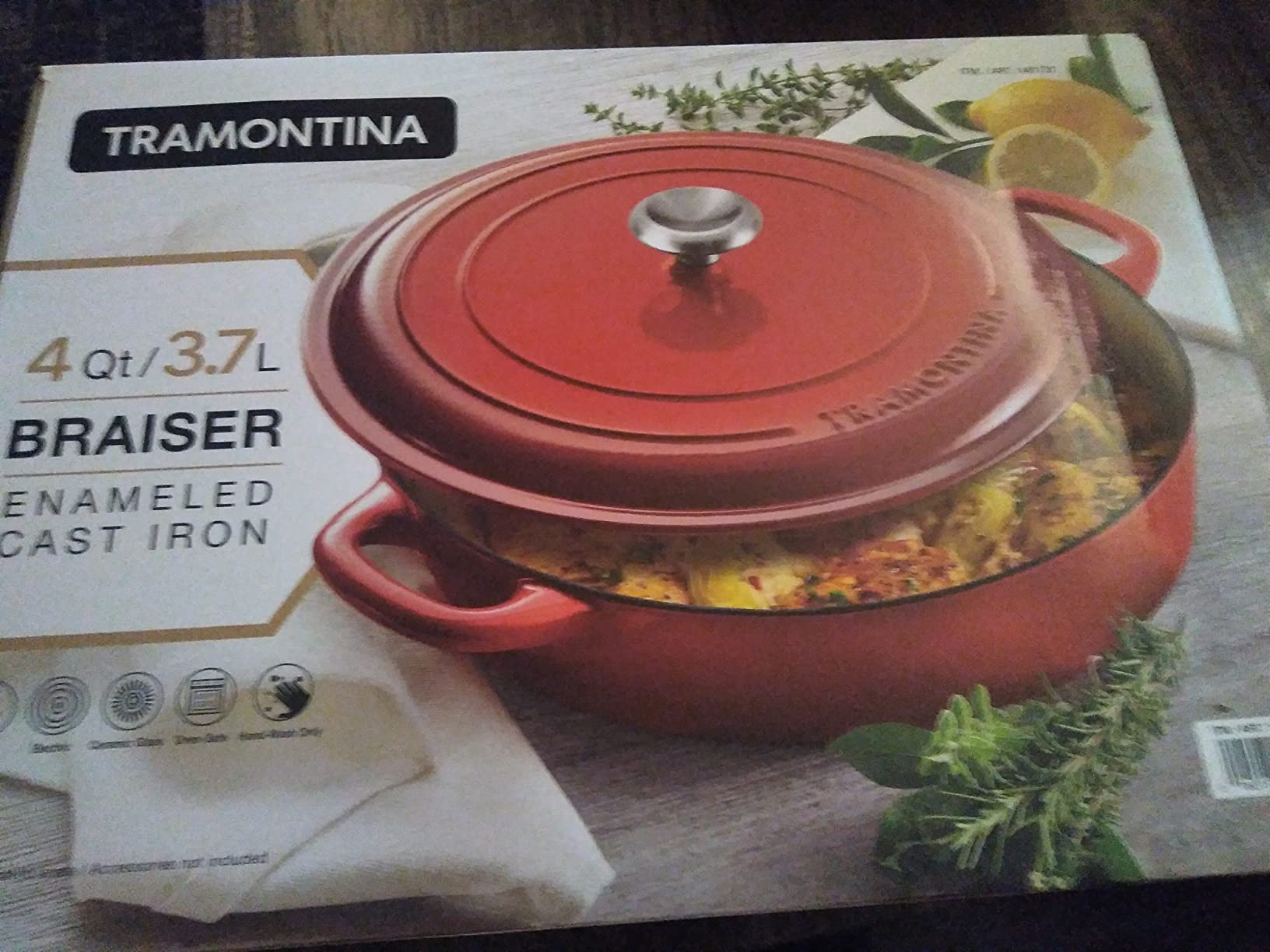 Tramontina Bestow Enameled Cast Iron 5.5-Qt Round Dutch Oven Pot with Lid | Great for Braising, Roasting and Bread Baking - Cactus with Gold Knob customer photo 1